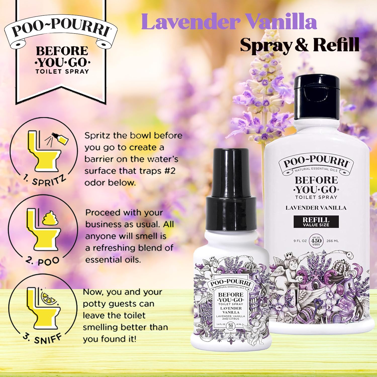 Poo-Pourri Lavender Vanilla Refill Set