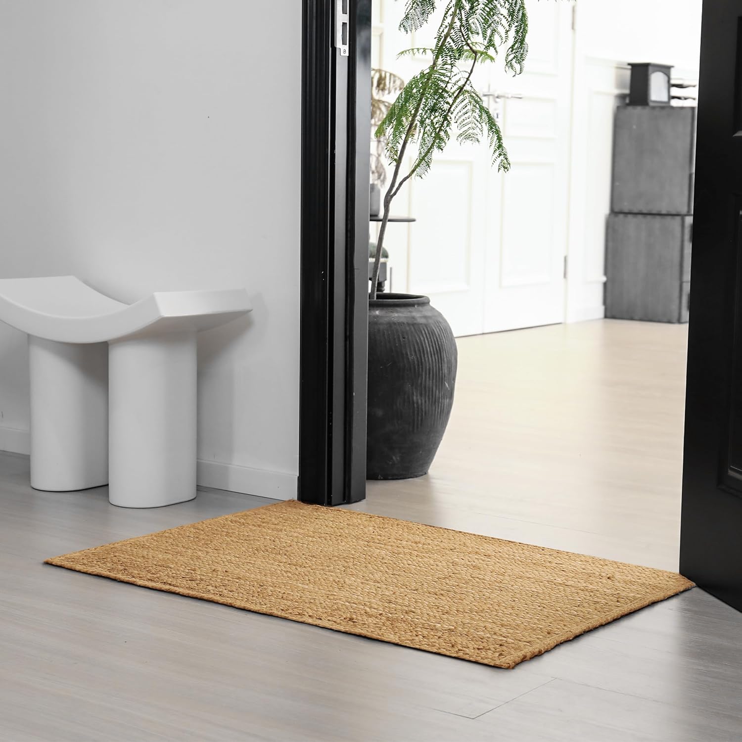 SpoiledHome Jute Rug 2x3 Farmhouse Entryway Mat