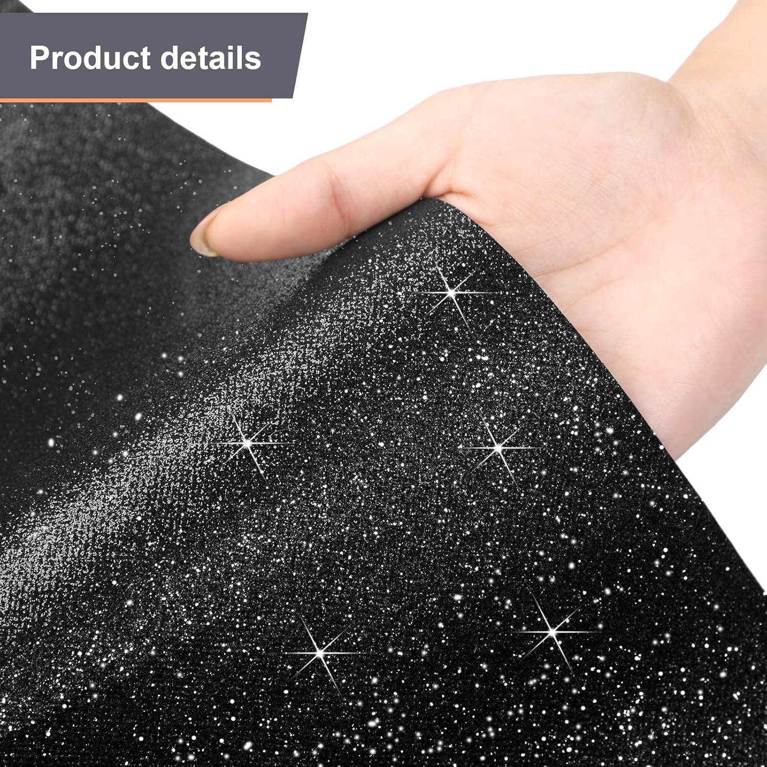 Tatuo Glitter Black Carpet Runner with Tape 246x164 Feet