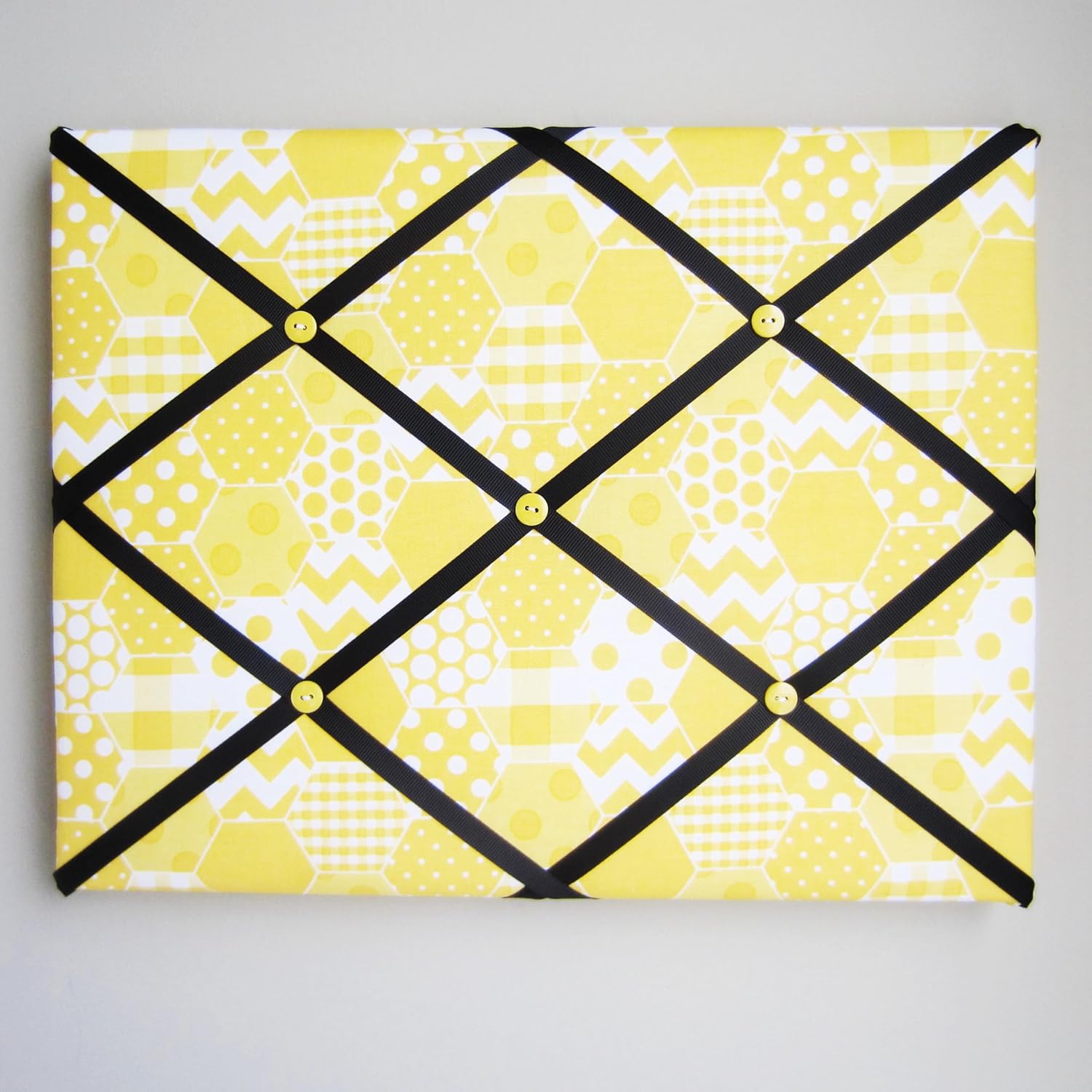 11x14 Yellow And Black Geometric Memory Board Bow Board