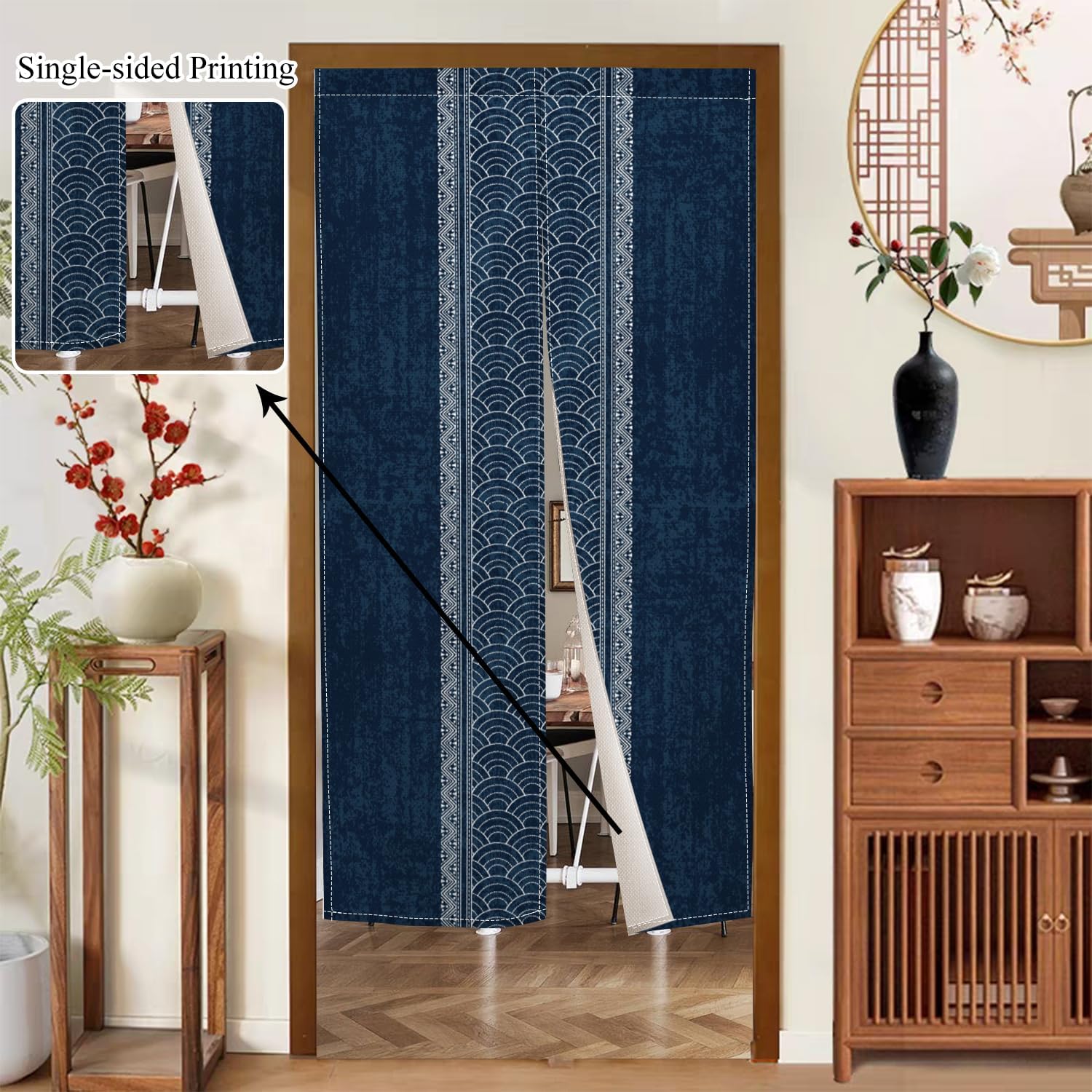 Royal Blue Noren Door Curtain 335 x 559 Inches