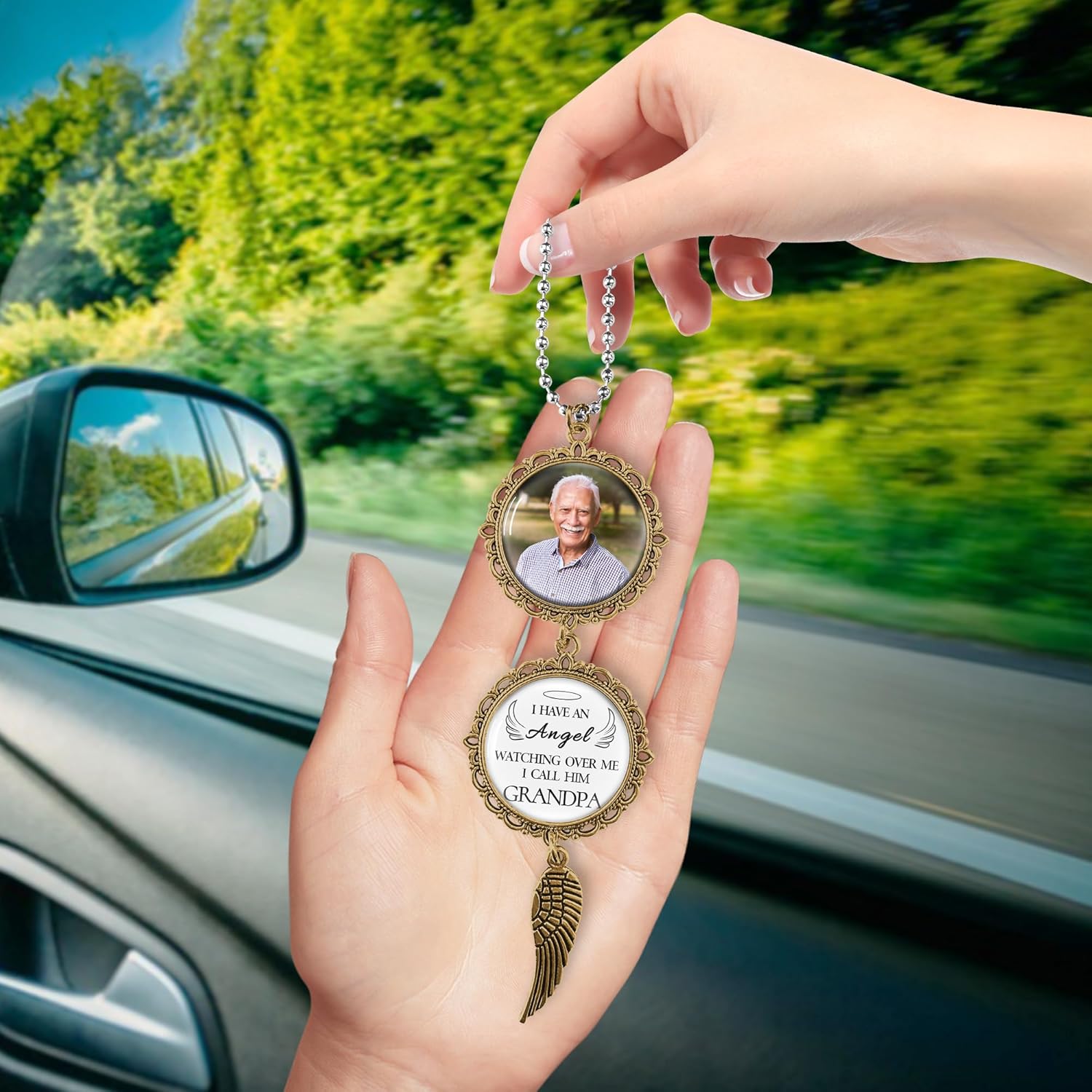 Personalized Car Photo Ornament - I Have an Angel Watching Over Me