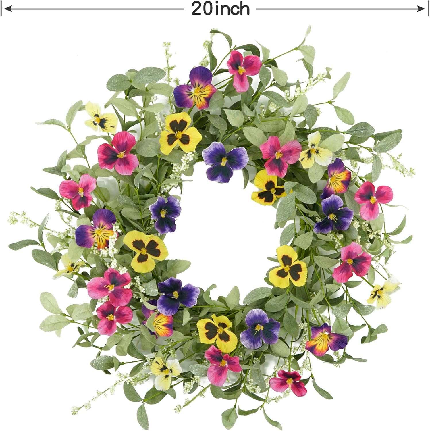 Spring Summer Wreath with Pink Butterfly Flowers