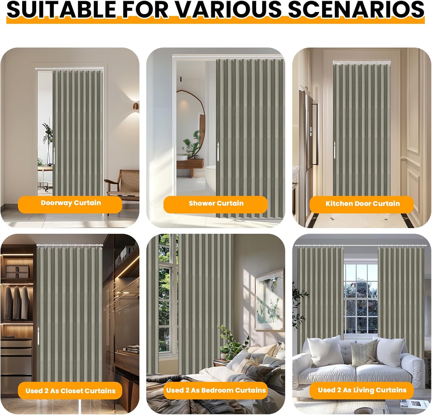 AJAZZ 100 Blackout Accordion Door Curtain 1 Panel