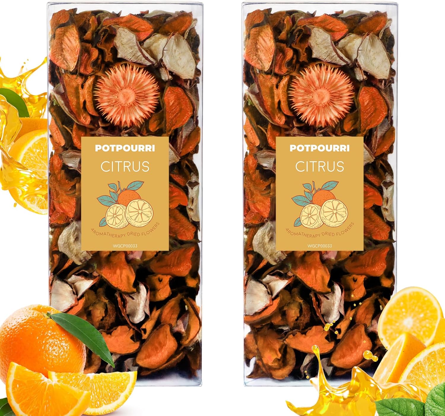 STRN Potpourri Natural Dried Flower Sachet Set with Citrus Scent