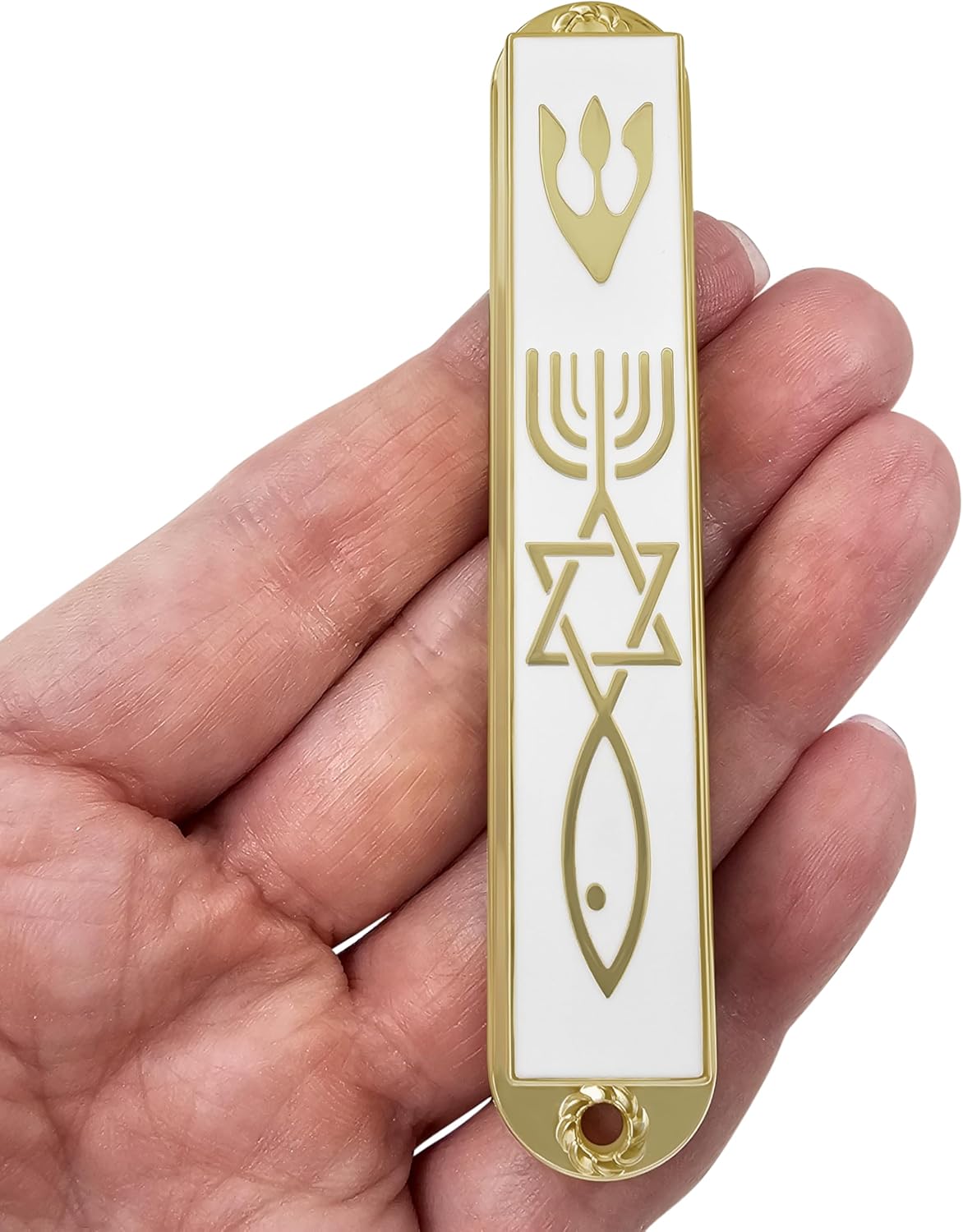 Protection Mezuzah Case with Scroll - 35 Inch White