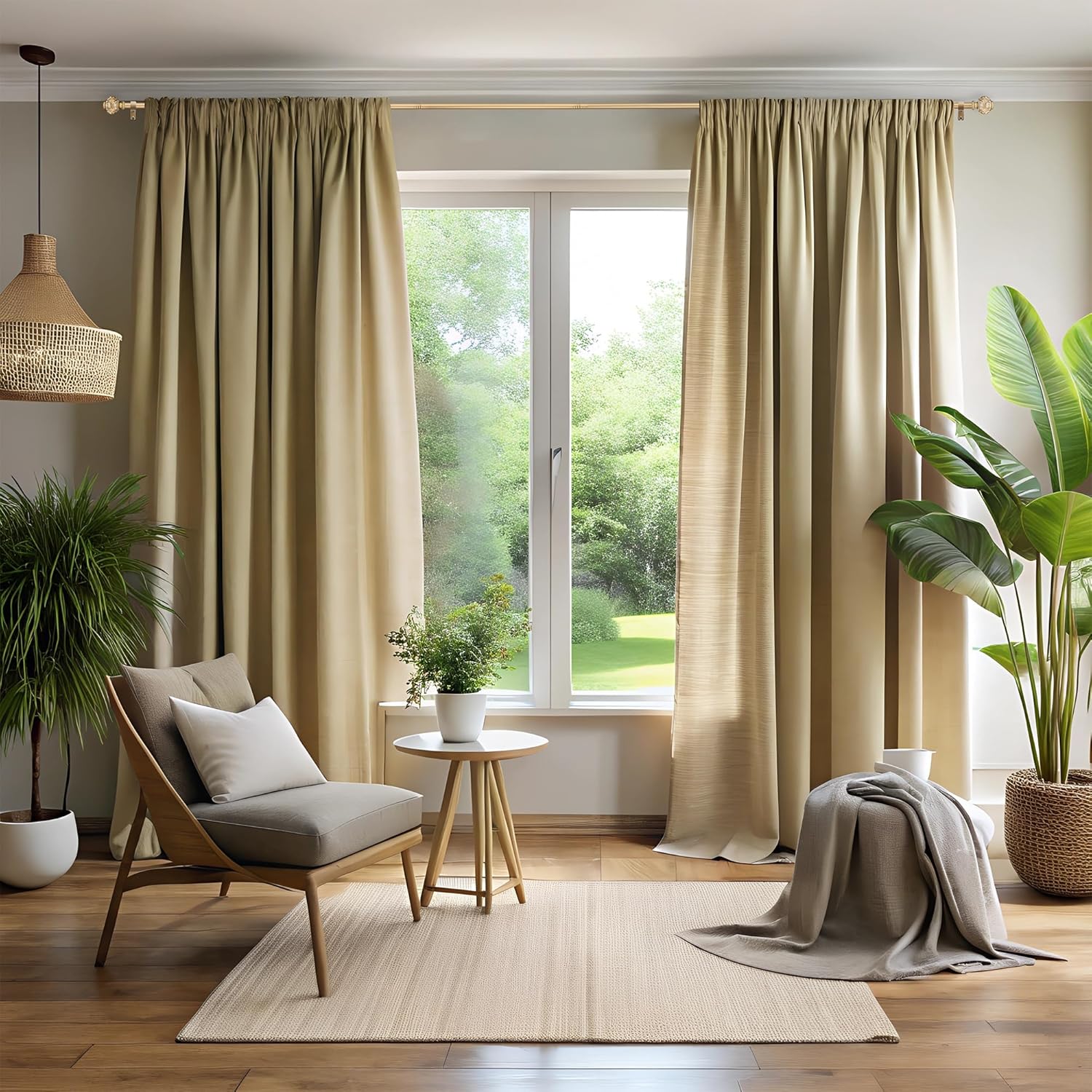 Adjustable Gold Curtain Rods 28-48 Inch Single Rod Set