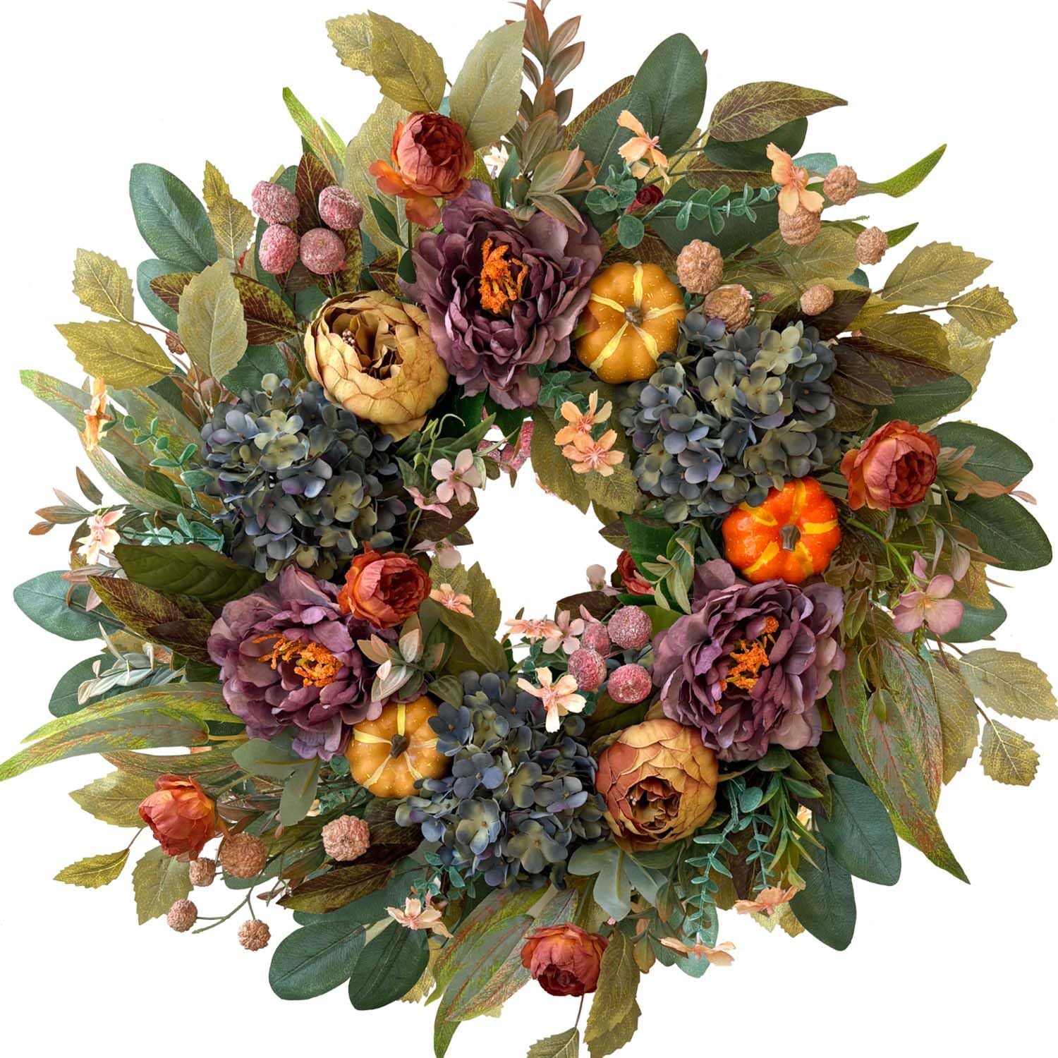 WANNA-CUL 24 Inch Fall Wreath for Front Door