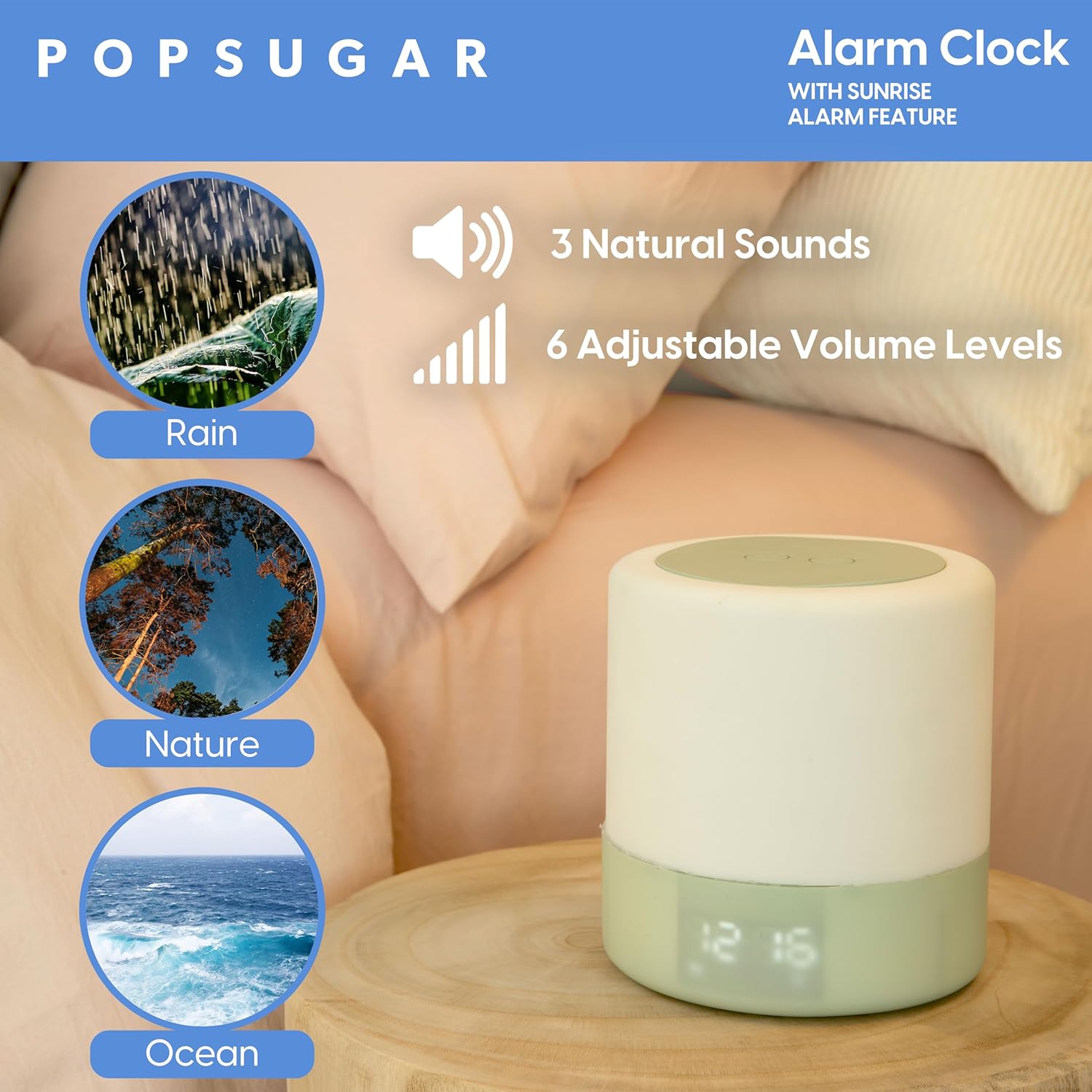POPSUGAR Sunrise Alarm Clock with Light and Sound