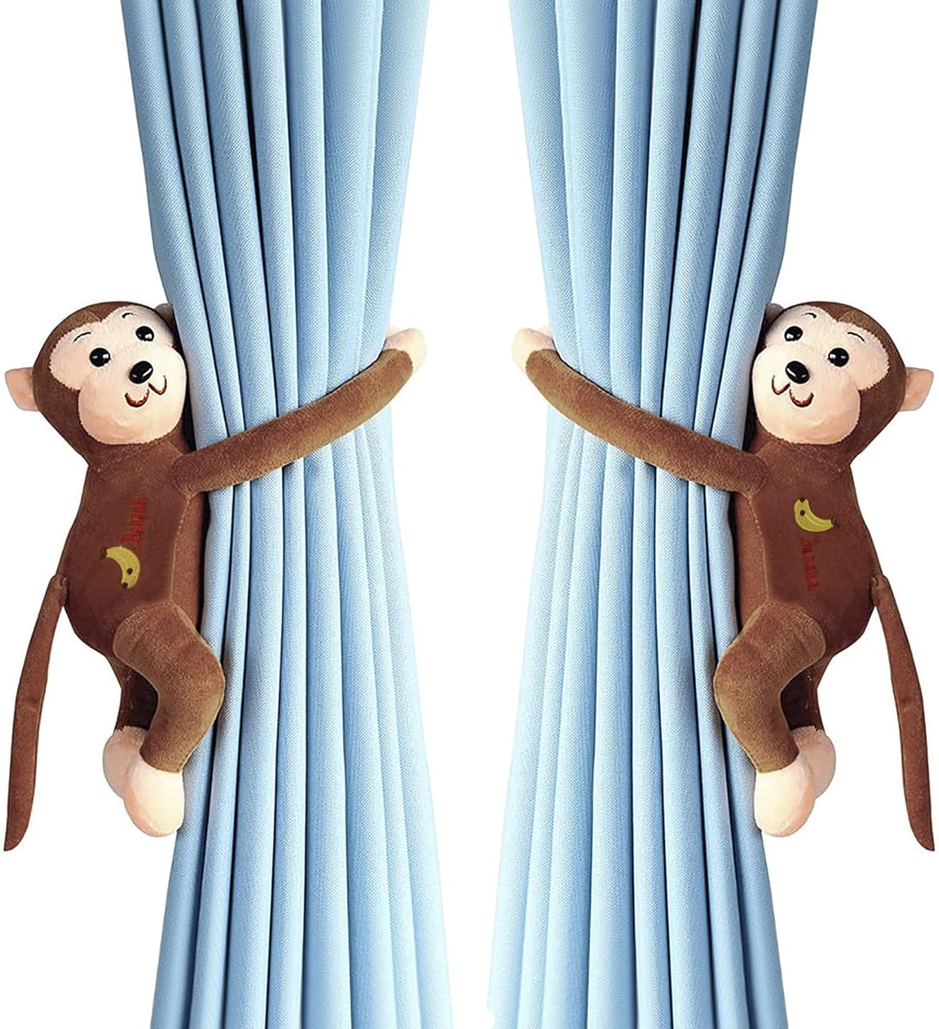 Home Decor Cute Cartoon Monkey Curtain Tiebacks Plush Window Holdbacks