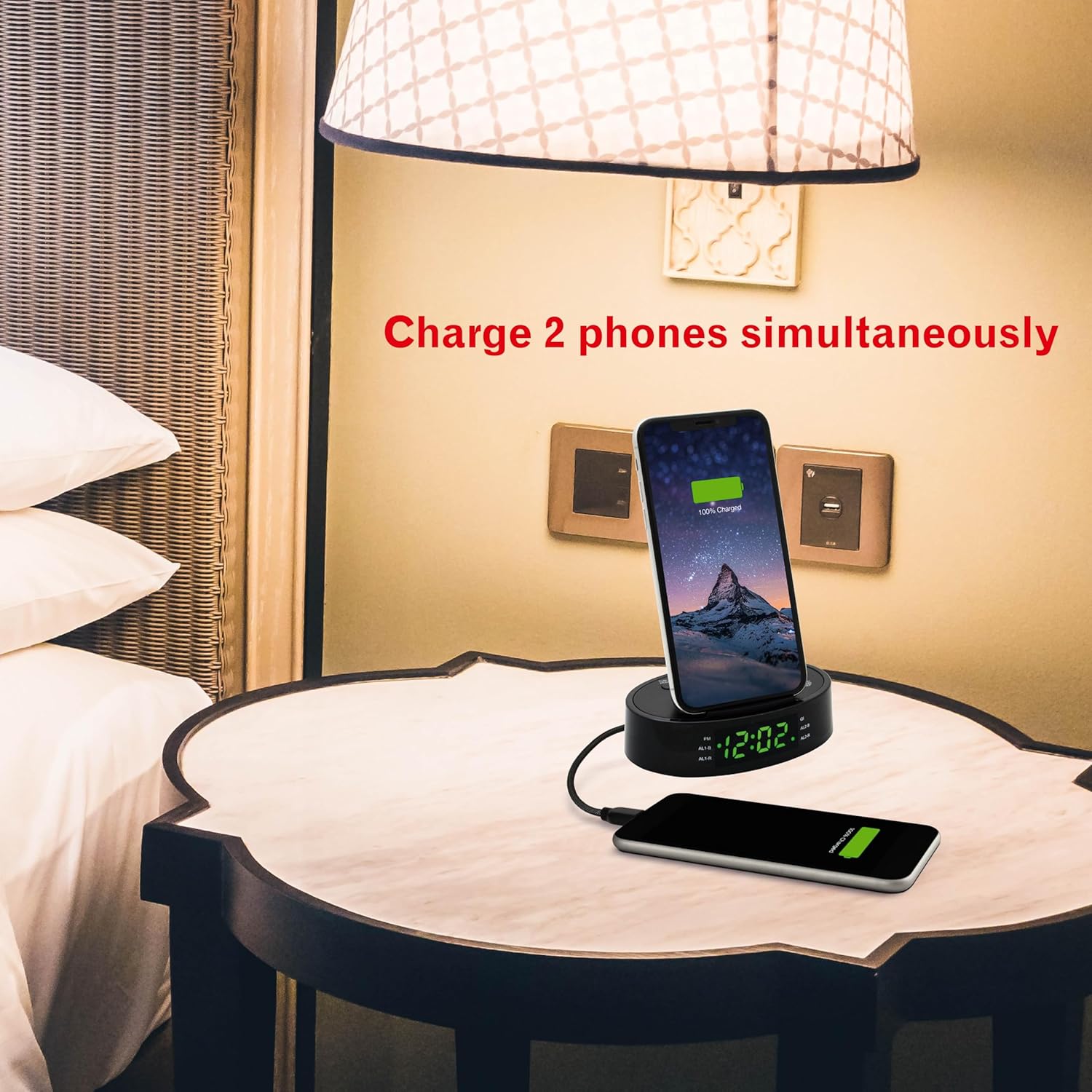 HX-203Wi PLL FM Radio Alarm Clock with Wireless Charging