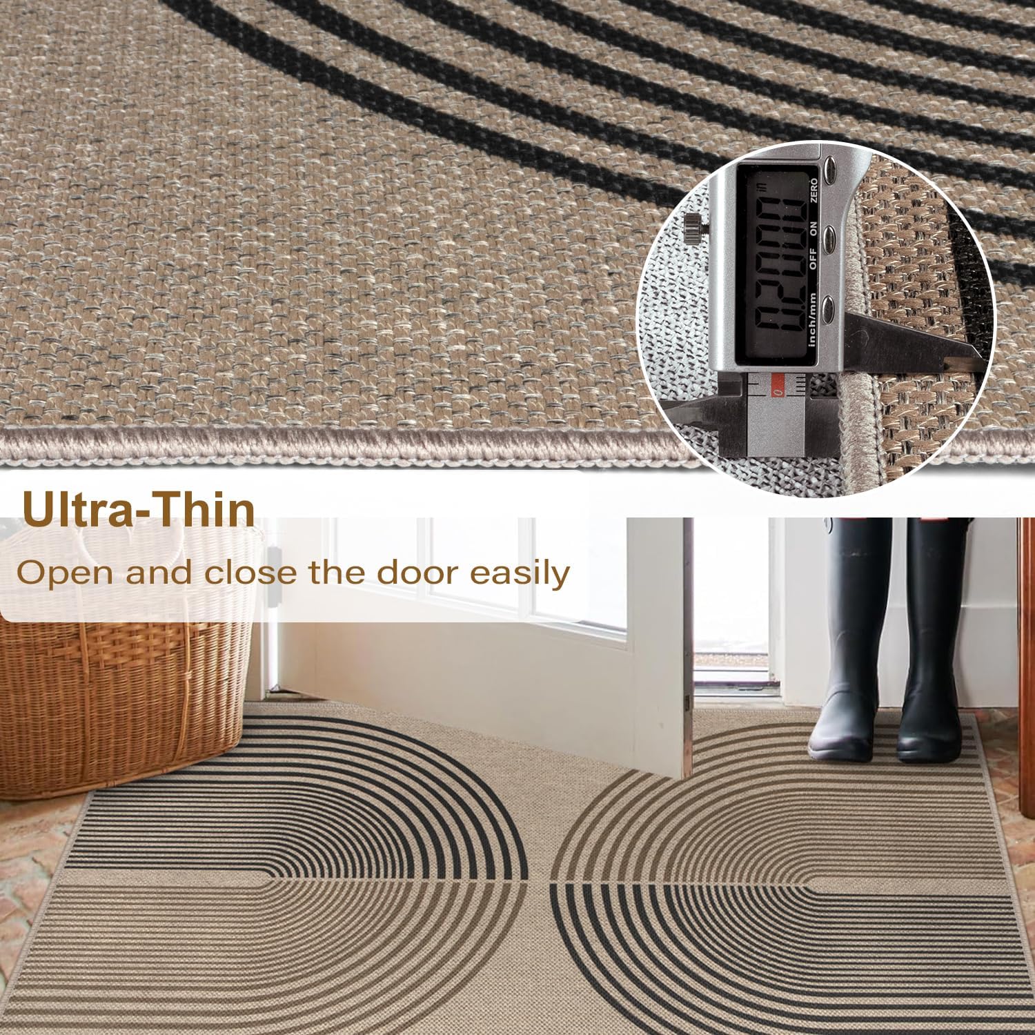 Easy Jute Rainbow Entryway Rug 2x3
