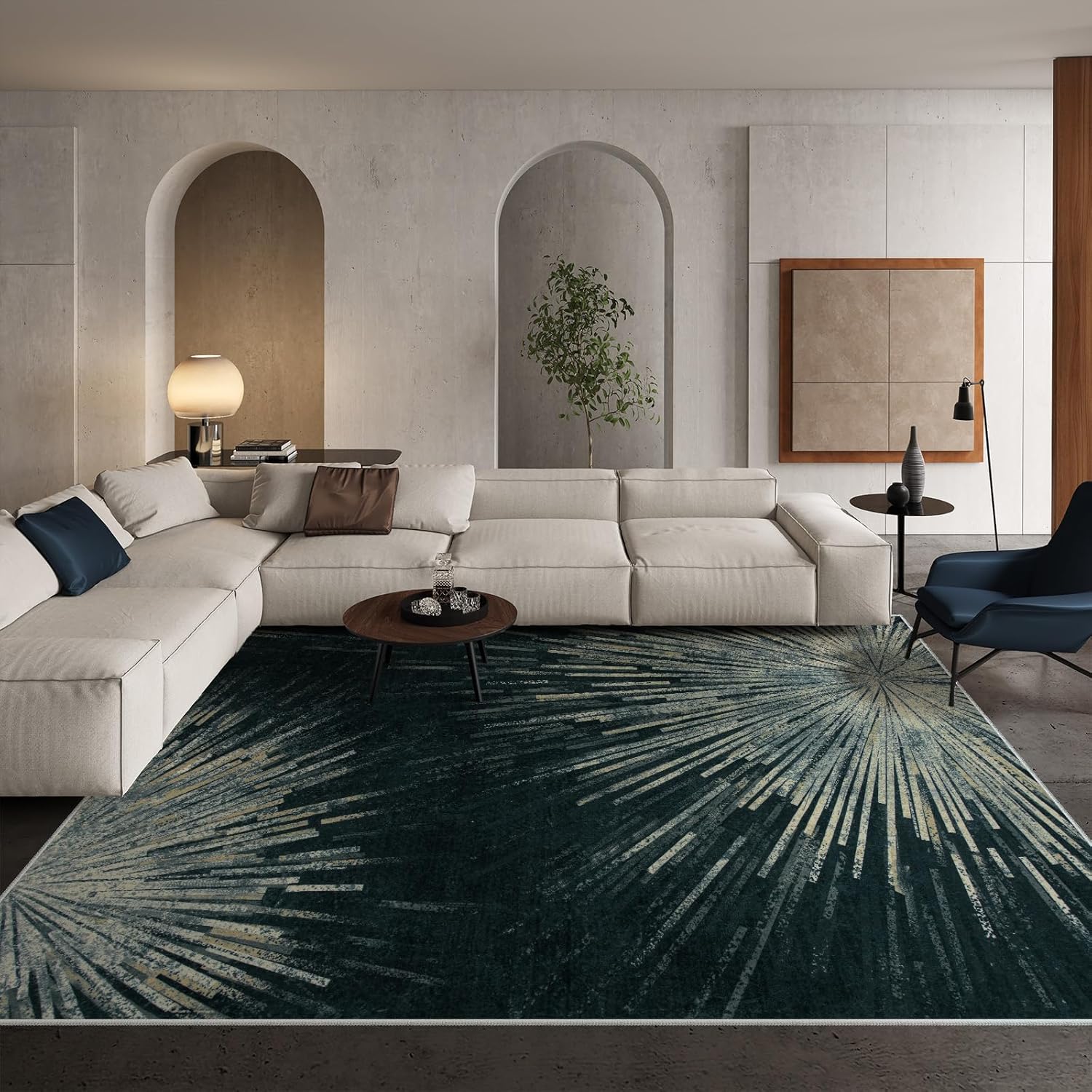 Lahome Washable Area Rug 8x10 Modern Non-Slip