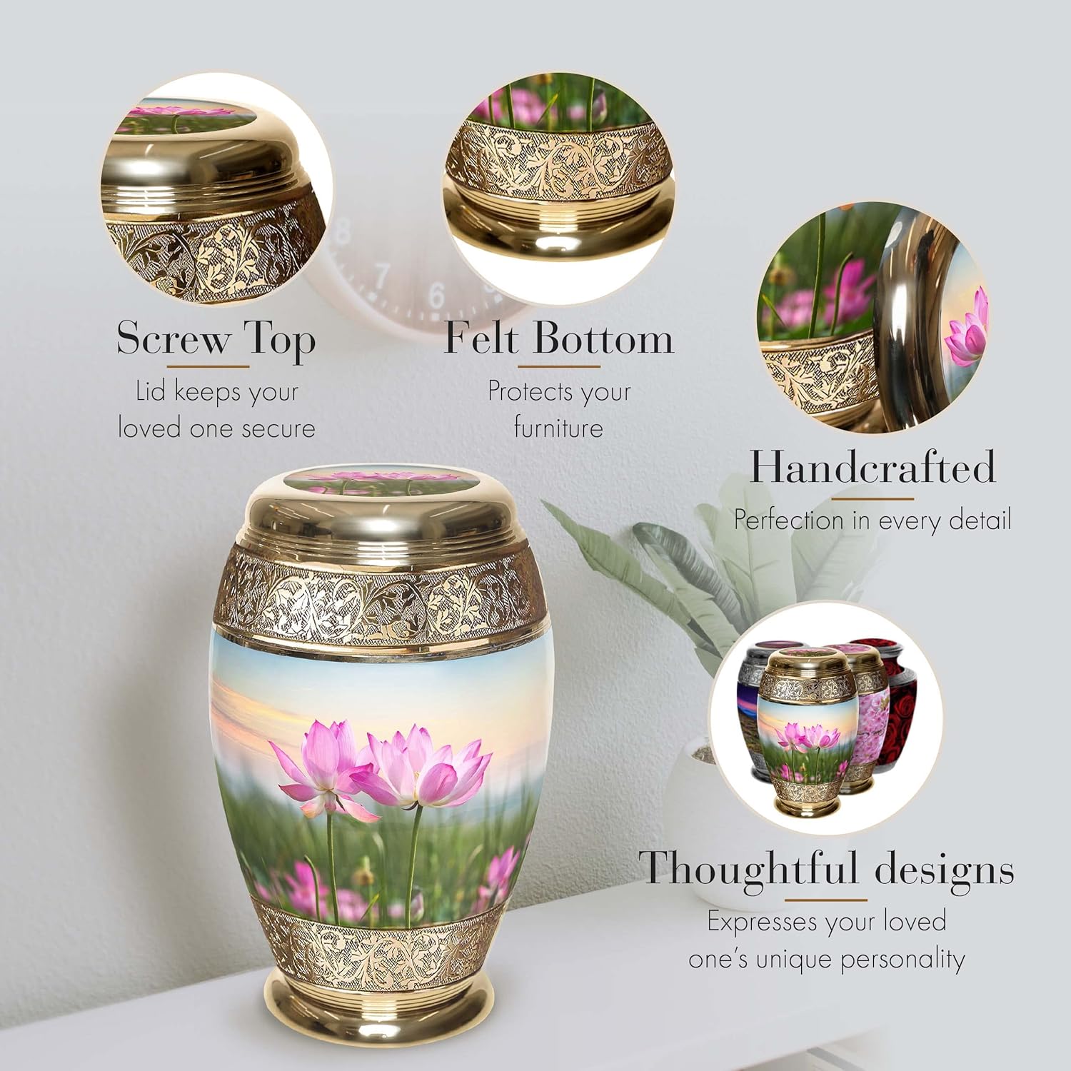 Lotus Tranquility Cremation Urn for Ashes