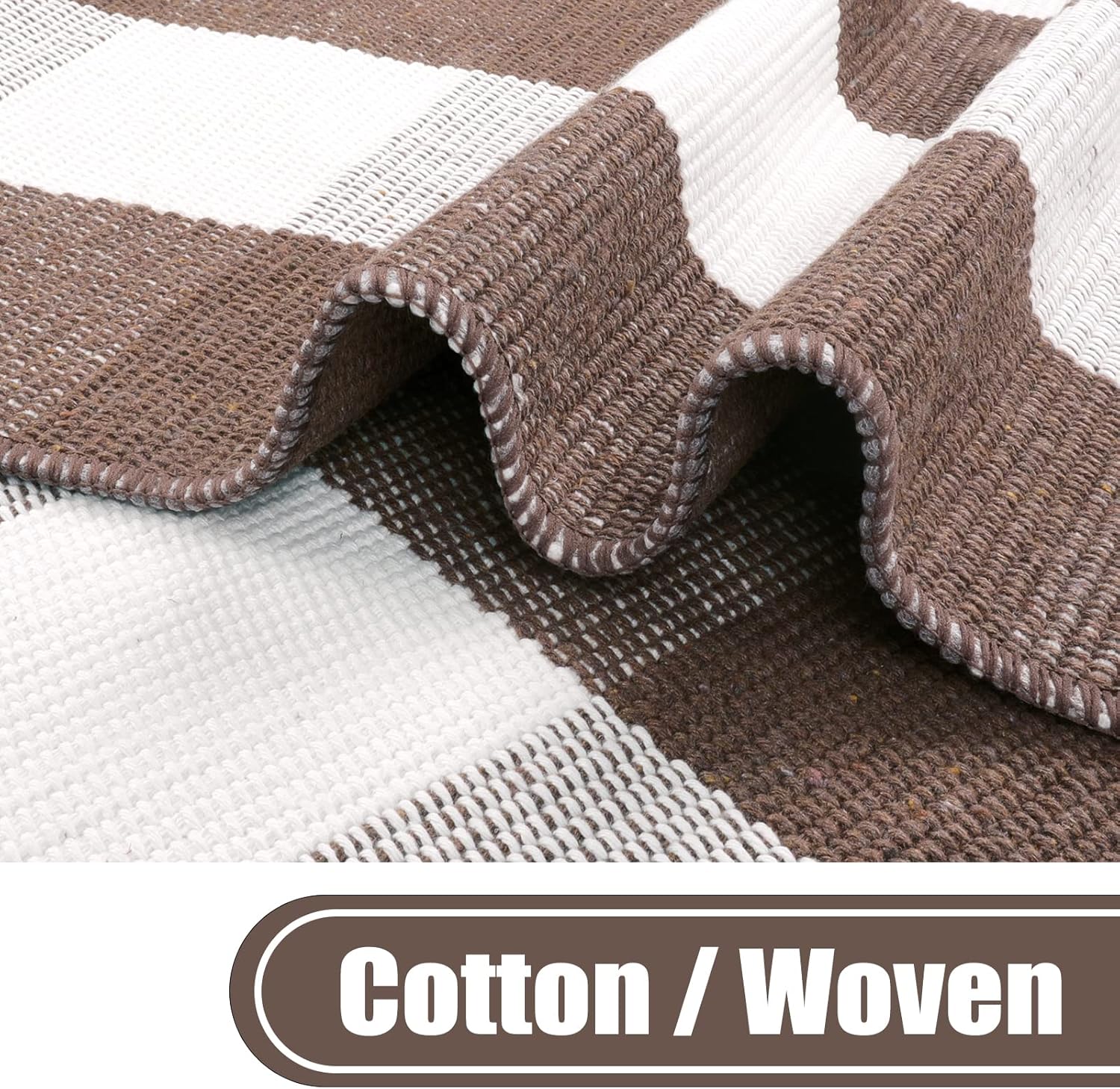KIMODE Buffalo Plaid Front Door Mat 24x51