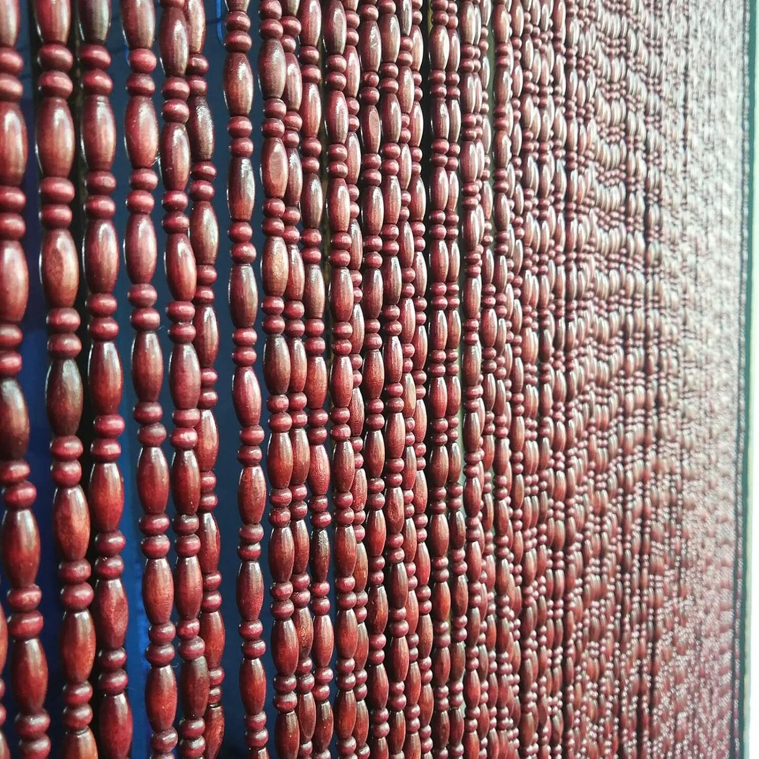 Wood Beaded Curtain for Doorway and Room Divider