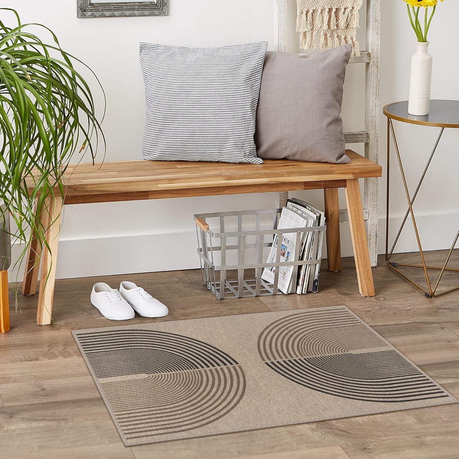 Easy Jute Rainbow Entryway Rug 2x3