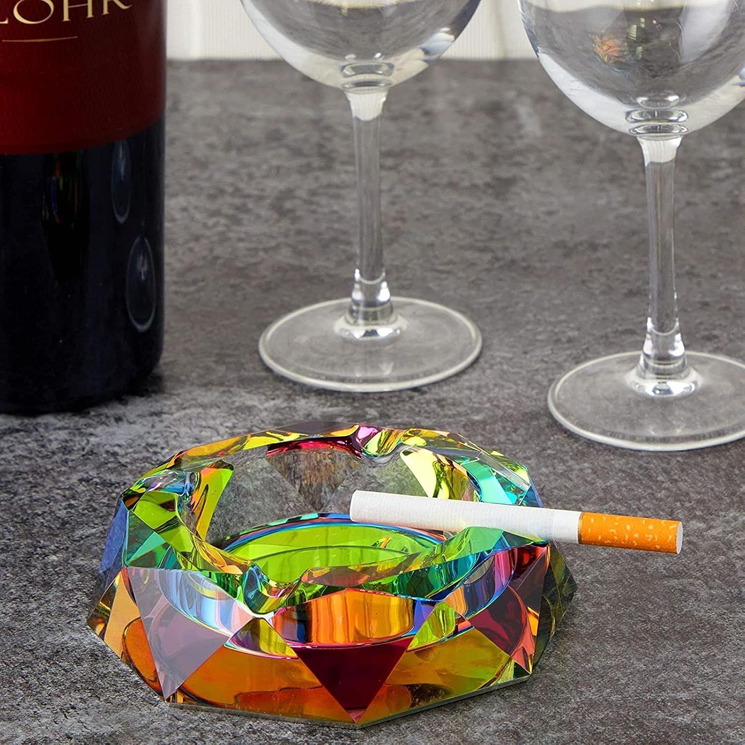 Okuna Outpost 5-Inch Rainbow Glass Ashtray
