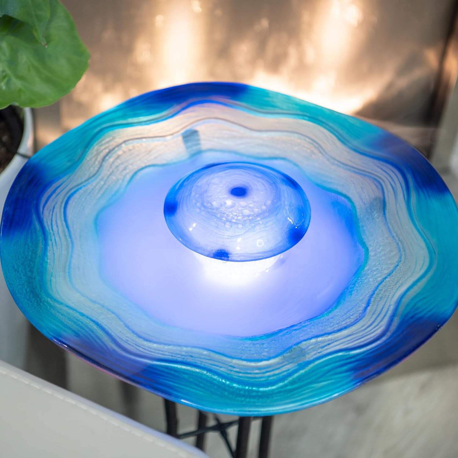 XBrand Canary Floor Mist Fountain with Blue Light