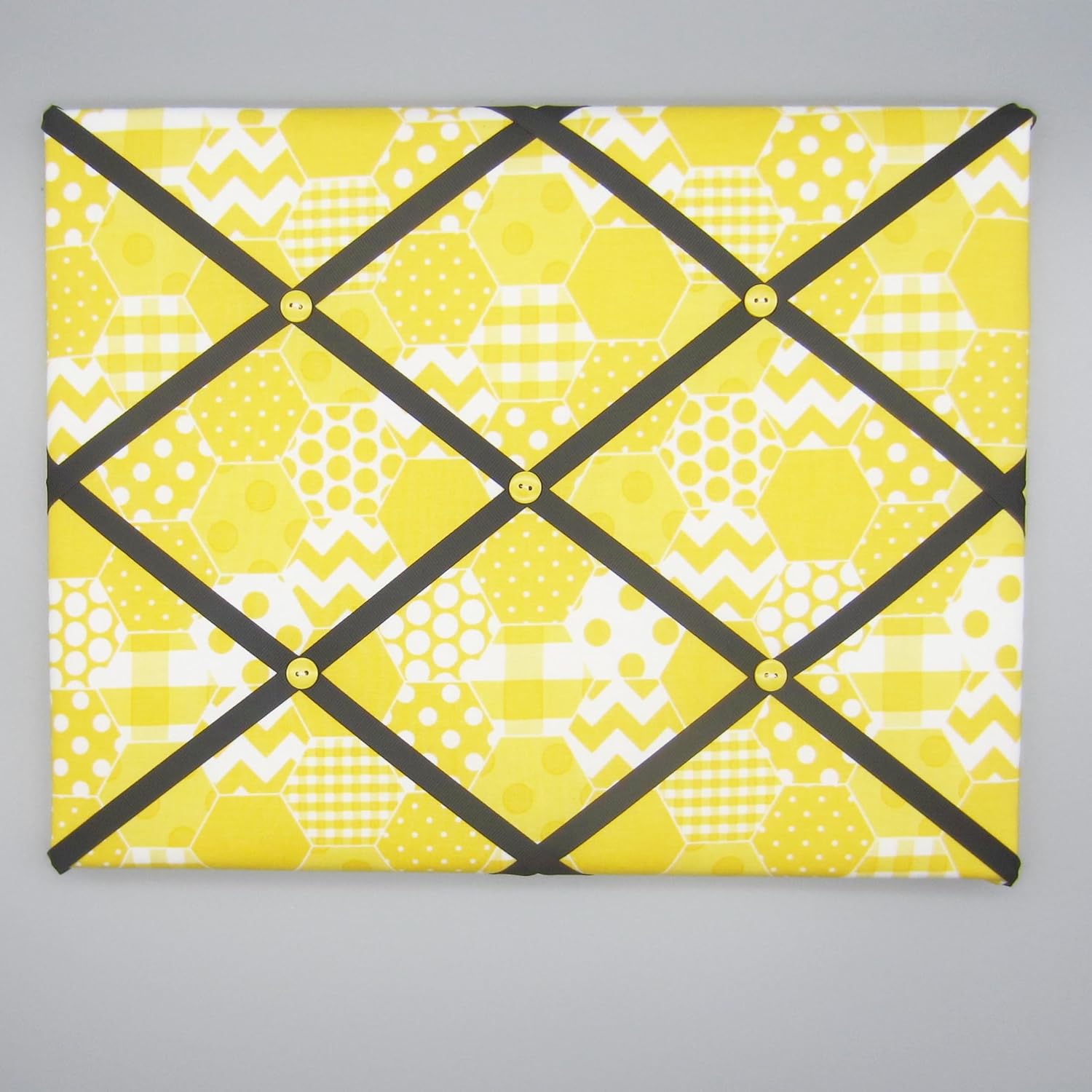 11x14 Yellow And Black Geometric Memory Board Bow Board