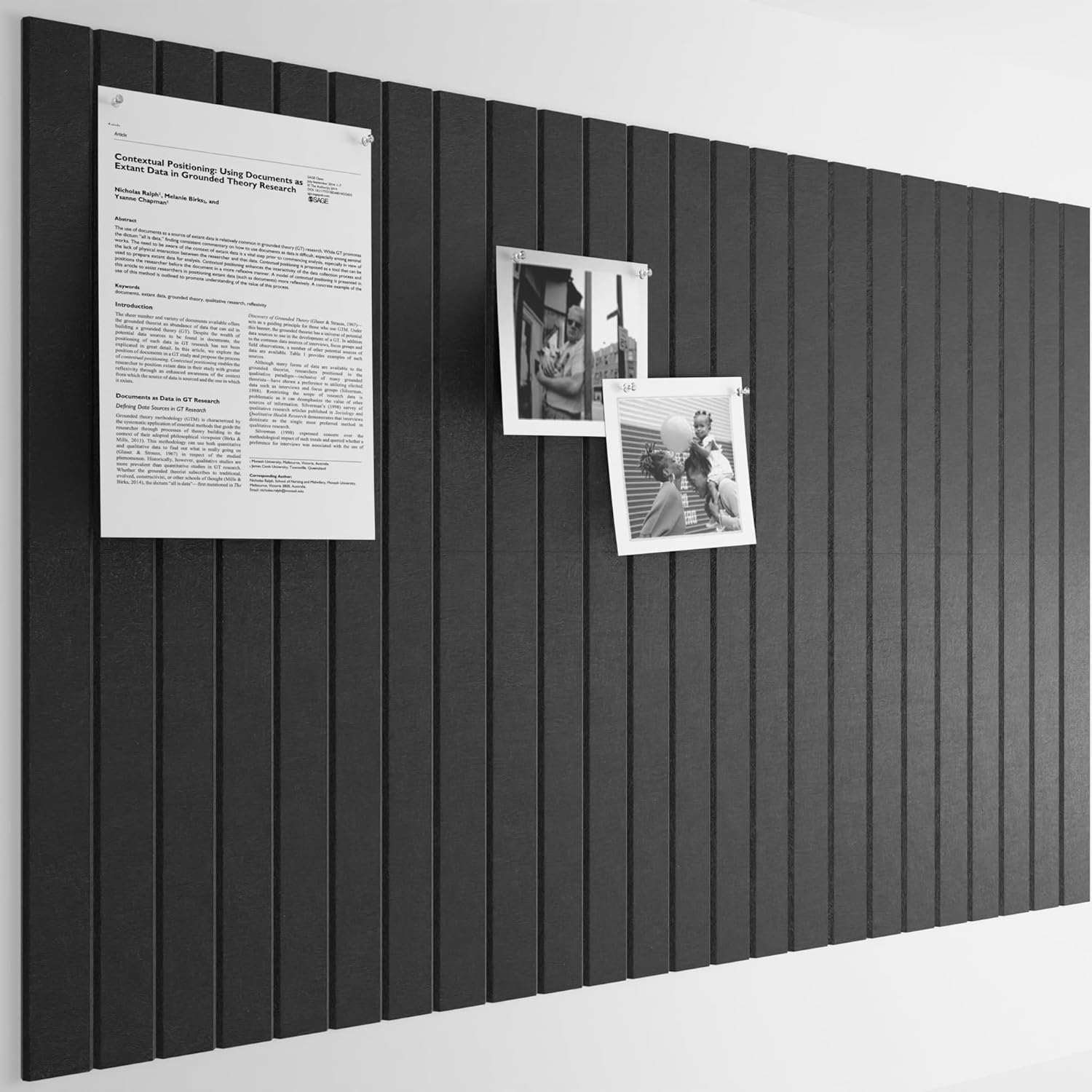 Bumusty Felt Bulletin Board Tiles 36x24 - 6-Pack with Pushpins and Adhesive Tabs