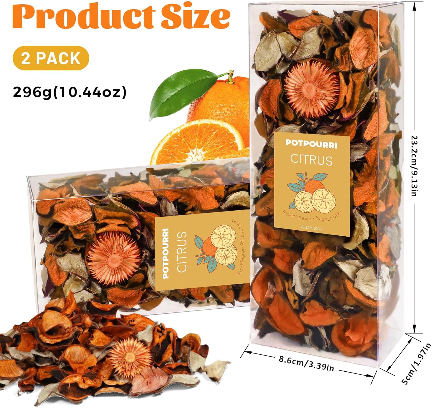 STRN Potpourri Natural Dried Flower Sachet Set with Citrus Scent