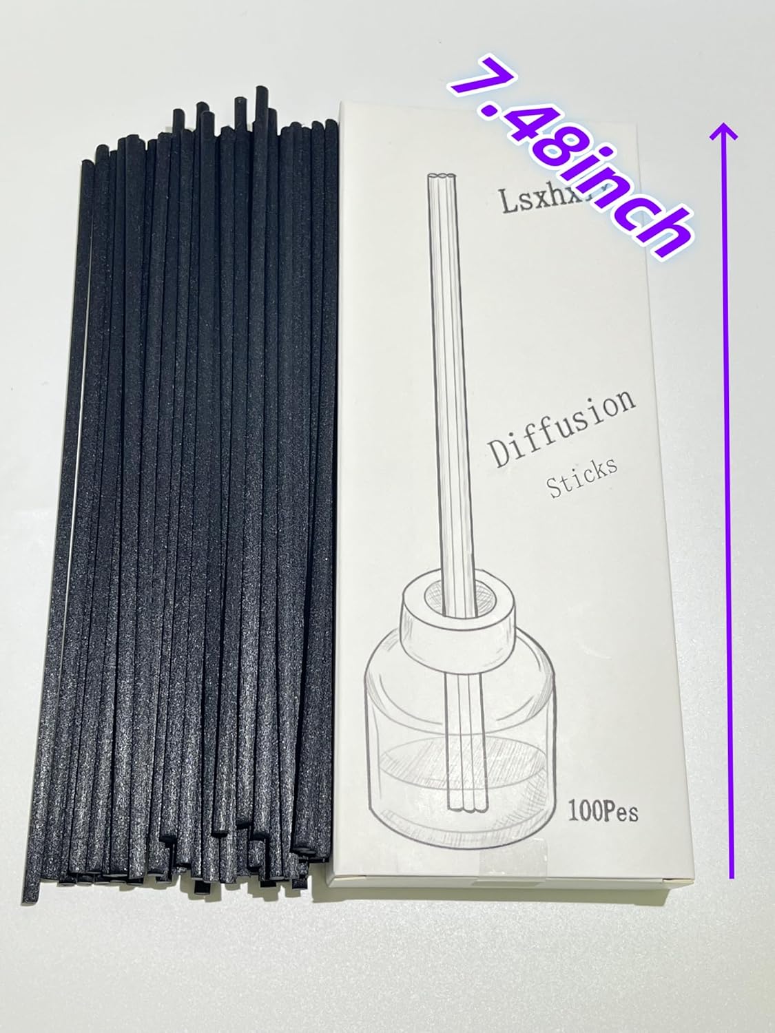 100 Pack Black Diffuser Sticks for Strong Fragrance