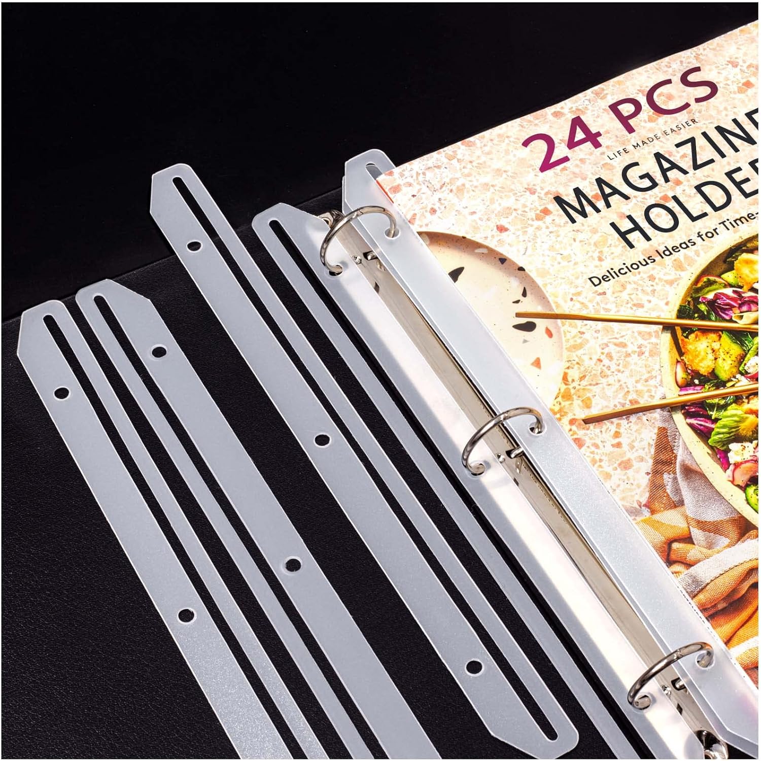 40Pcs 3 Hole Magazine Holders Organizer Strips