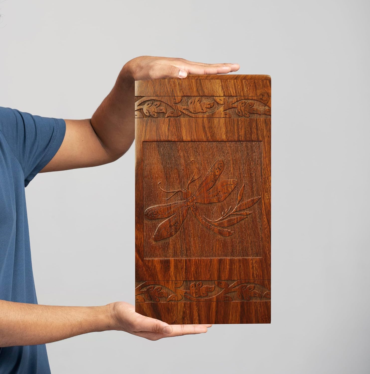 Ziya Large Wood Urn for Human Ashes 250 lbs