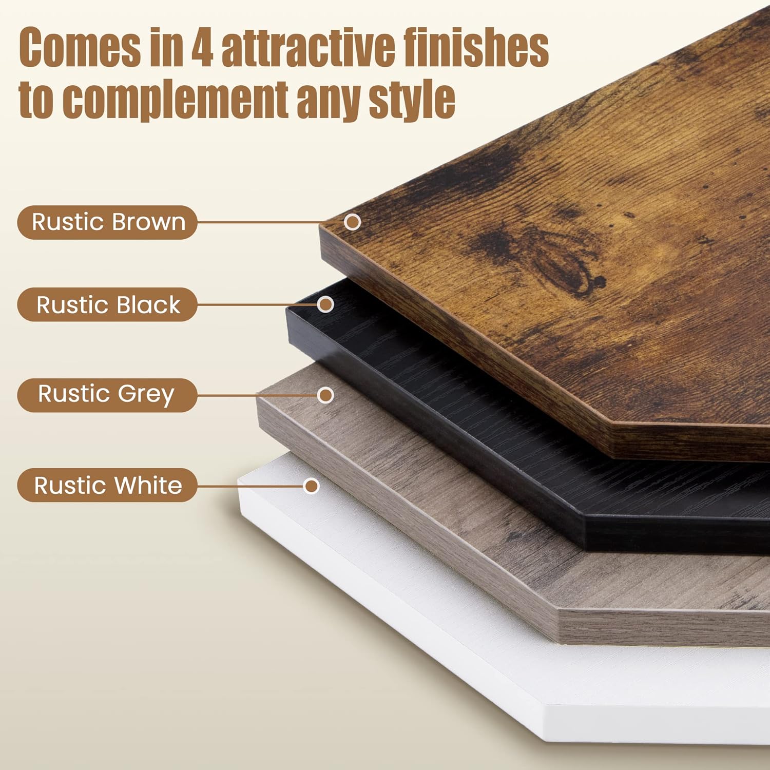 Set of 2 Rustic Brown Corner Wall Shelves