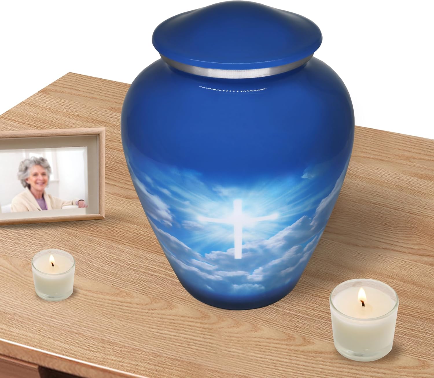 Celestial Cross Cremation Urn for Adult Ashes