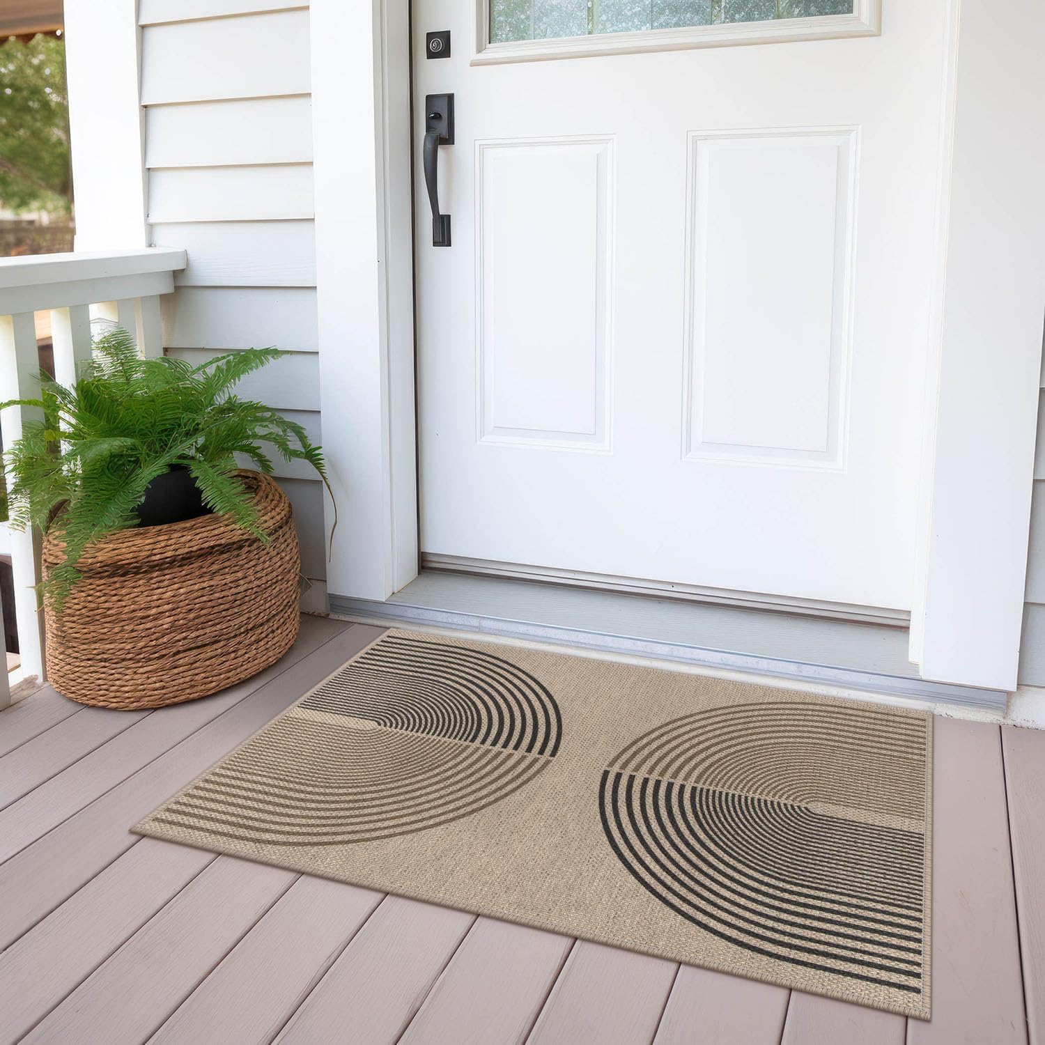 Easy Jute Rainbow Entryway Rug 2x3