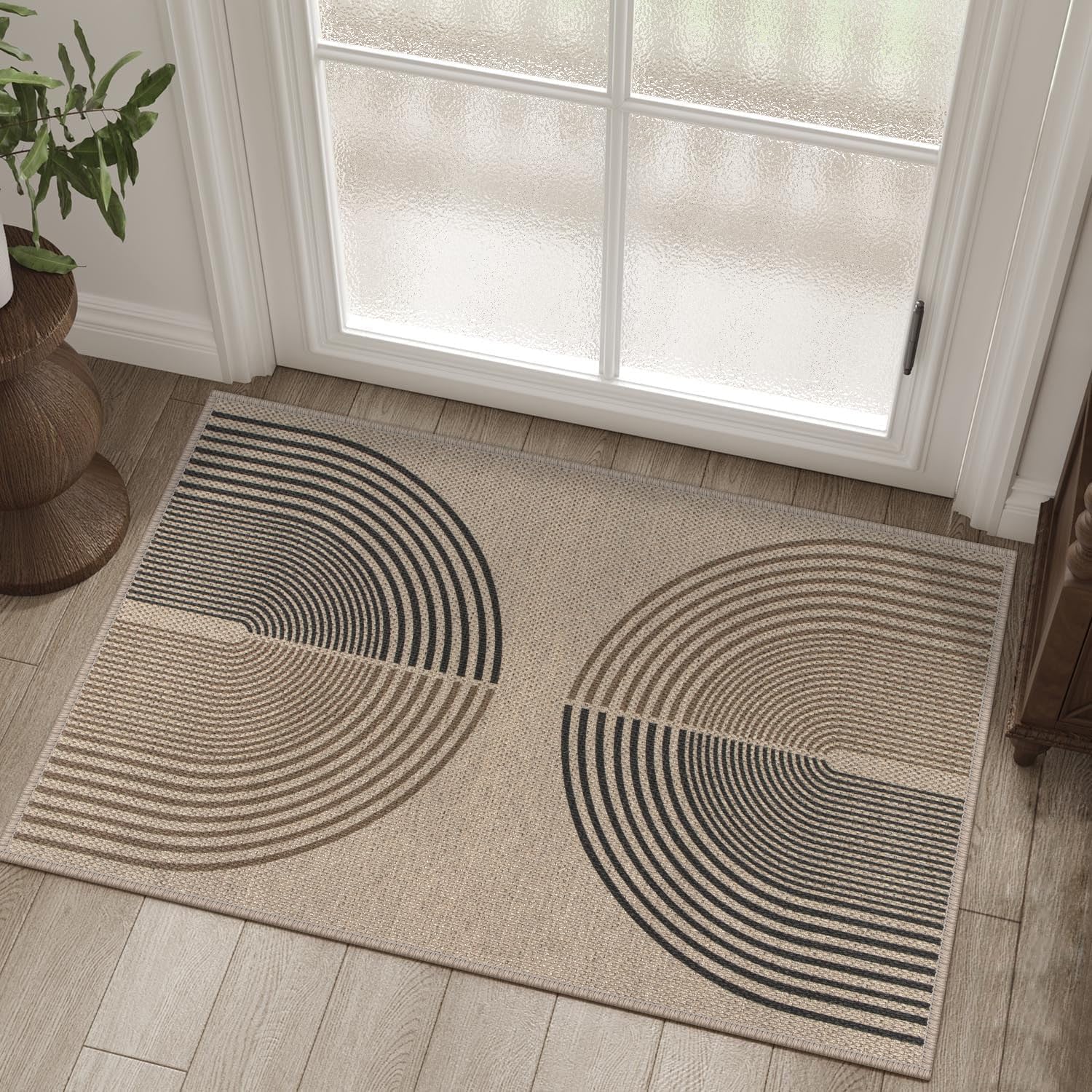 Easy Jute Rainbow Entryway Rug 2x3