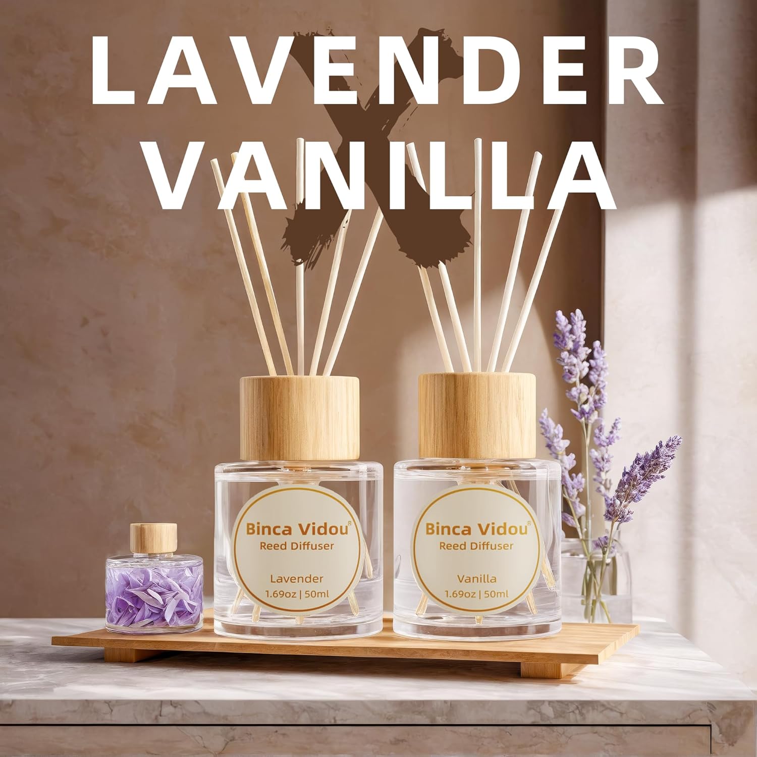 Binca Vidou Reed Diffuser Set Lavender Vanilla 169oz x 2