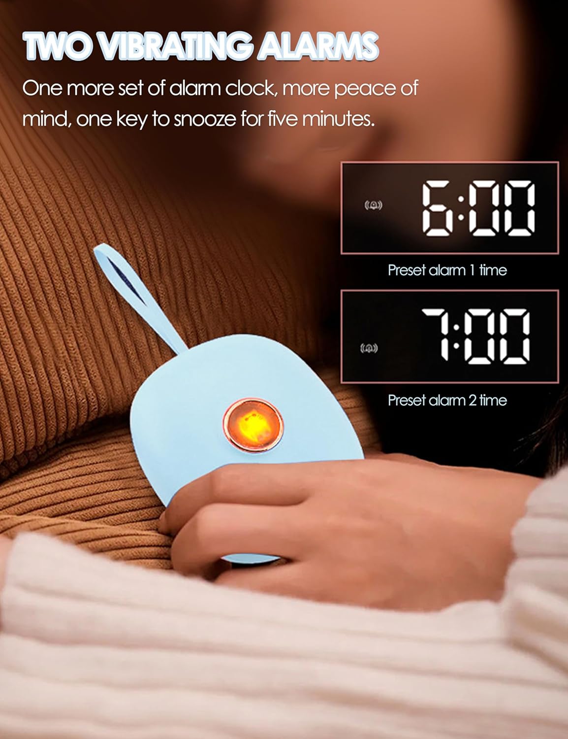 Dpofirs Vibration Alarm Clock for The Deaf with LED Display