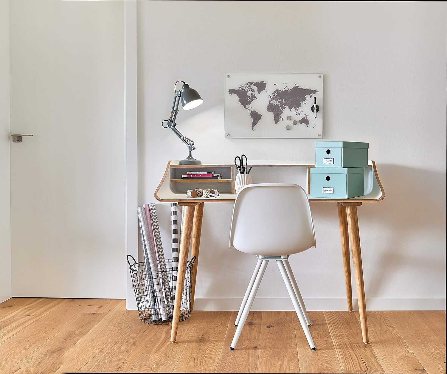 Marble Memo Board with Magnetic Eraser and Pen Holder