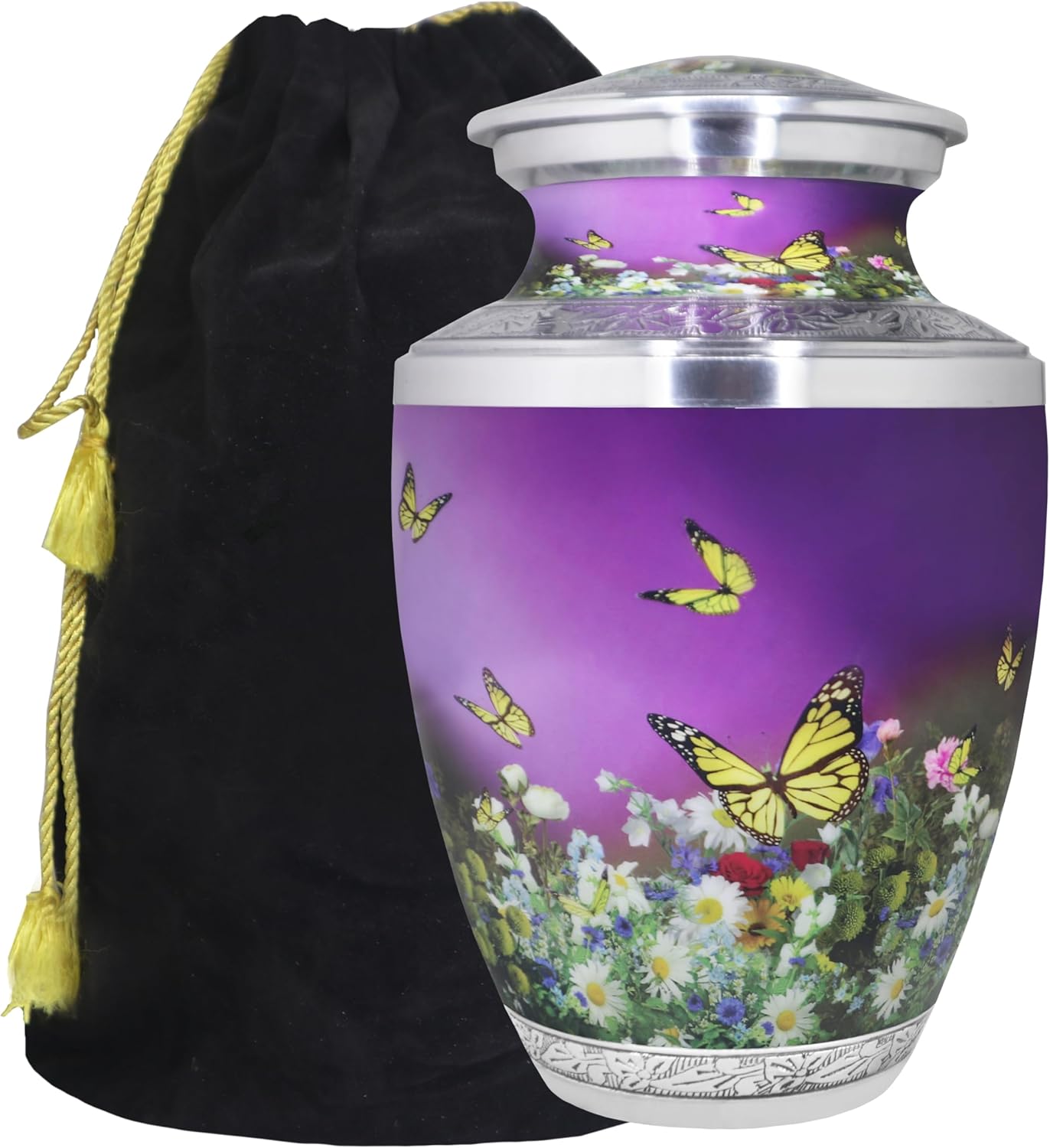 M Meilin Xu Butterfly Cremation Urn Purple Large