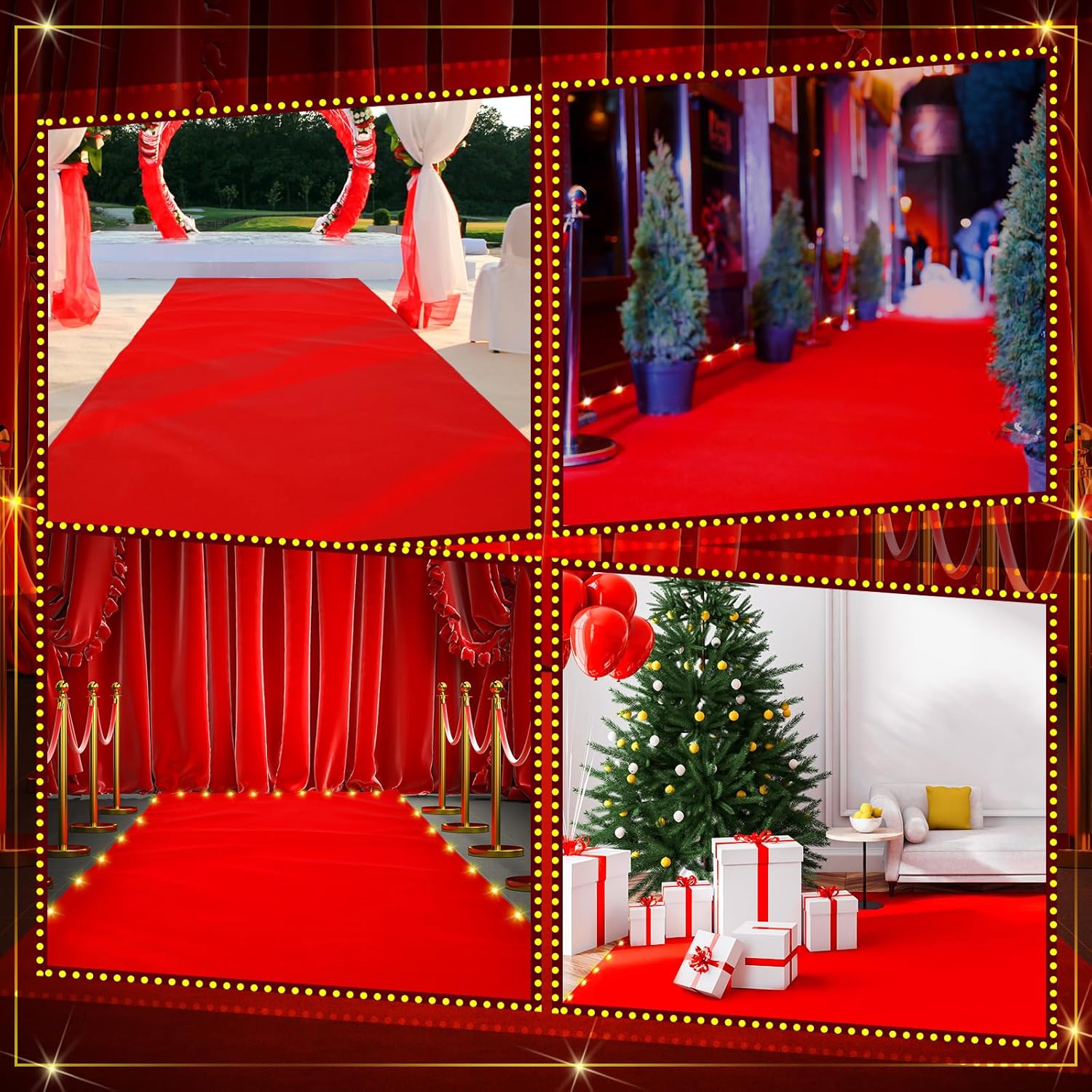 Red Carpet Runner with LED Light for Events