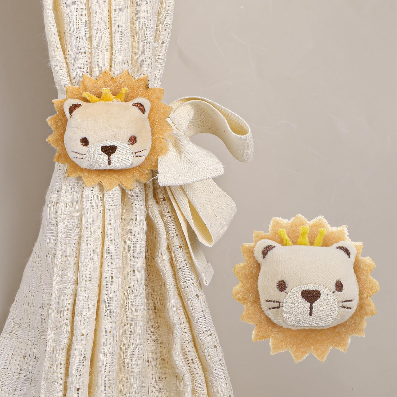 Cute Cartoon Lion Curtain Tiebacks 2 Pack