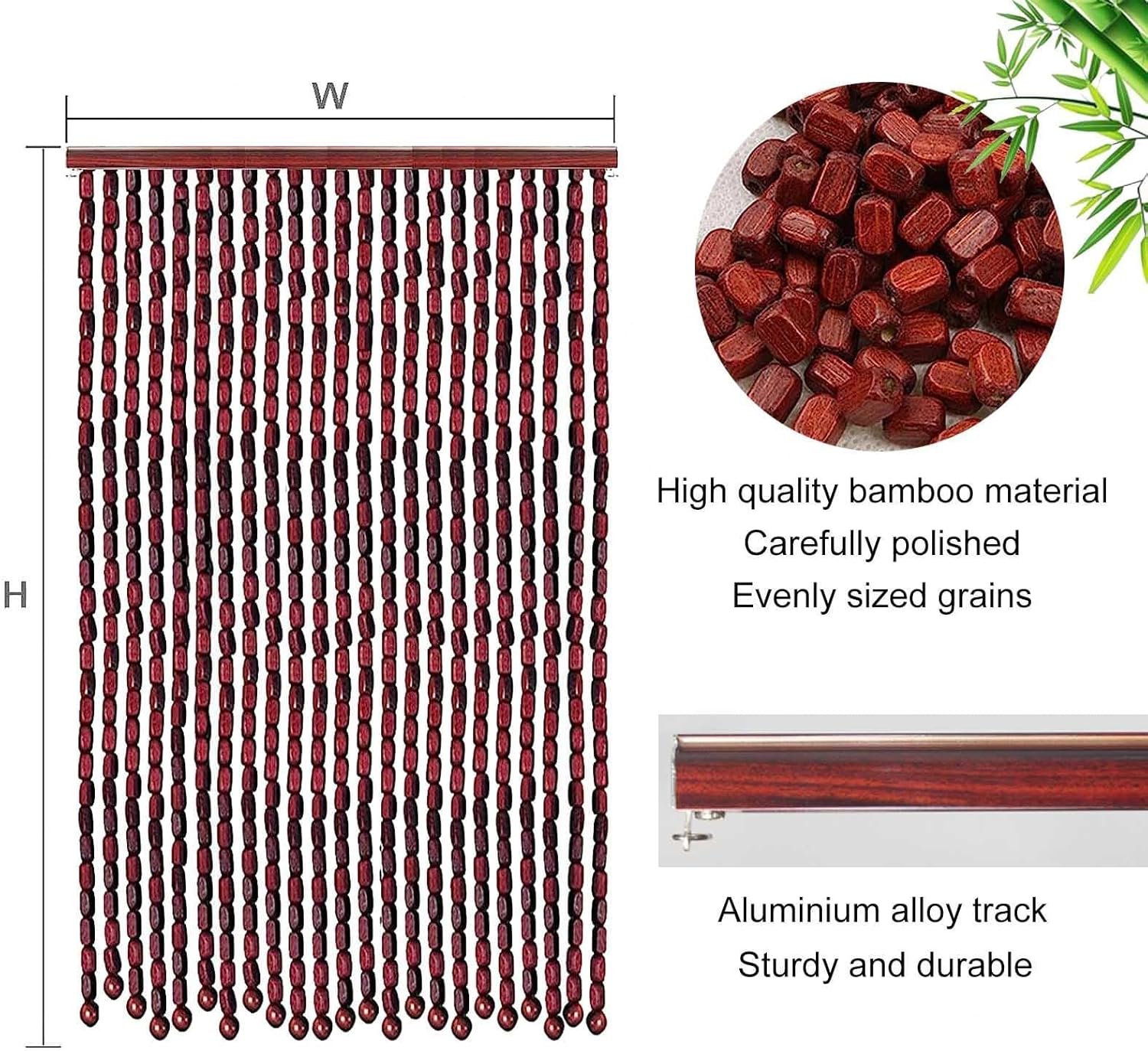 Jolan Bamboo Bead Curtain for Doors