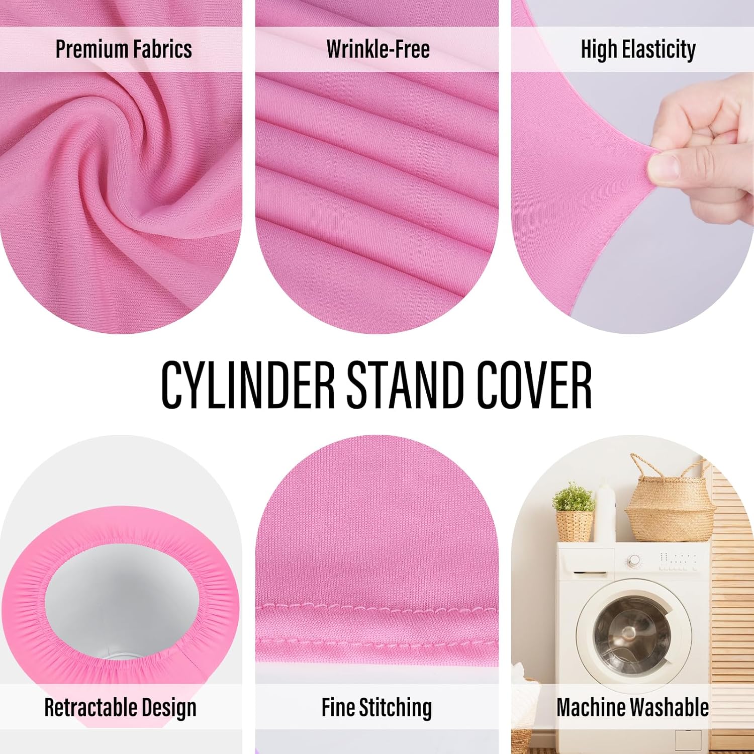 LEBENGURU 5Pcs Cylinder Pedestal Covers Pink