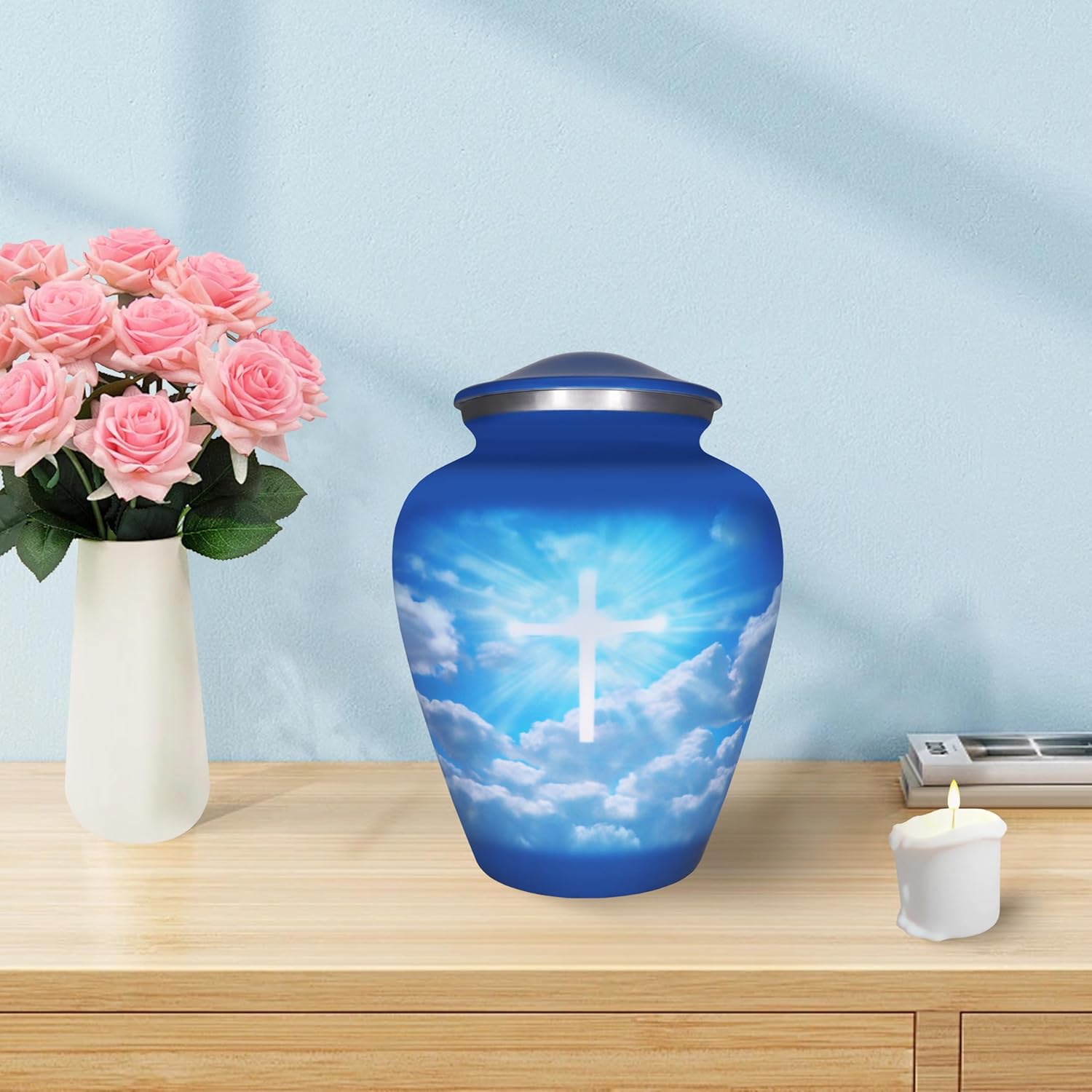 Celestial Cross Cremation Urn for Adult Ashes