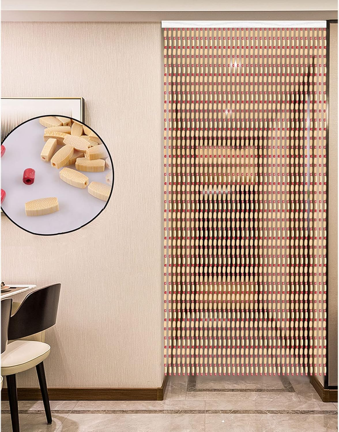 Bamboo Beaded Curtain for Doorway Partition Decor