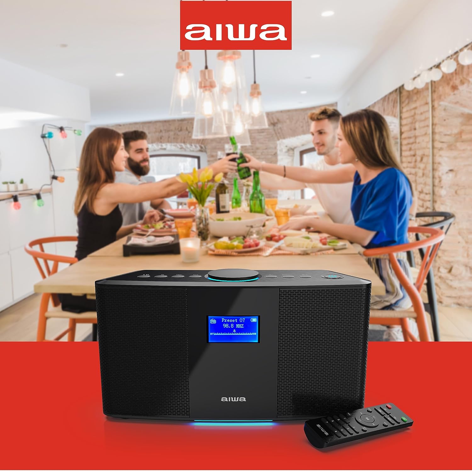 Aiwa Wireless Speaker with Bluetooth and FM Radio