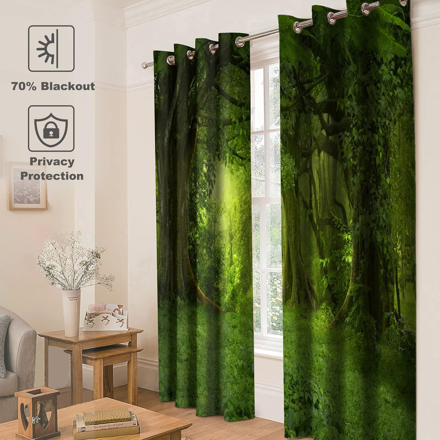 Jekeno Forest Blackout Curtains 2 Panel Set 52x84