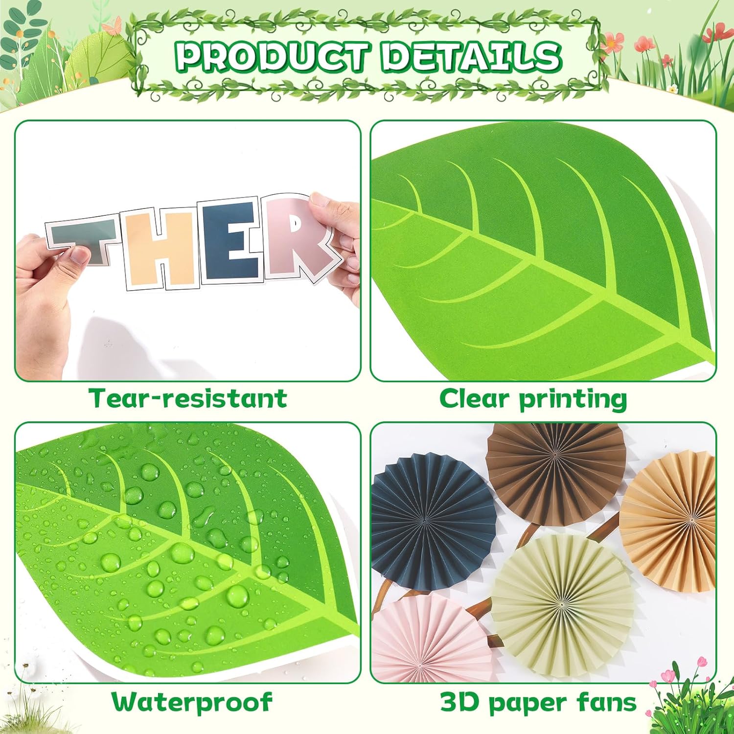 Boho Classroom Tree Bulletin Board Set with 3D Fans