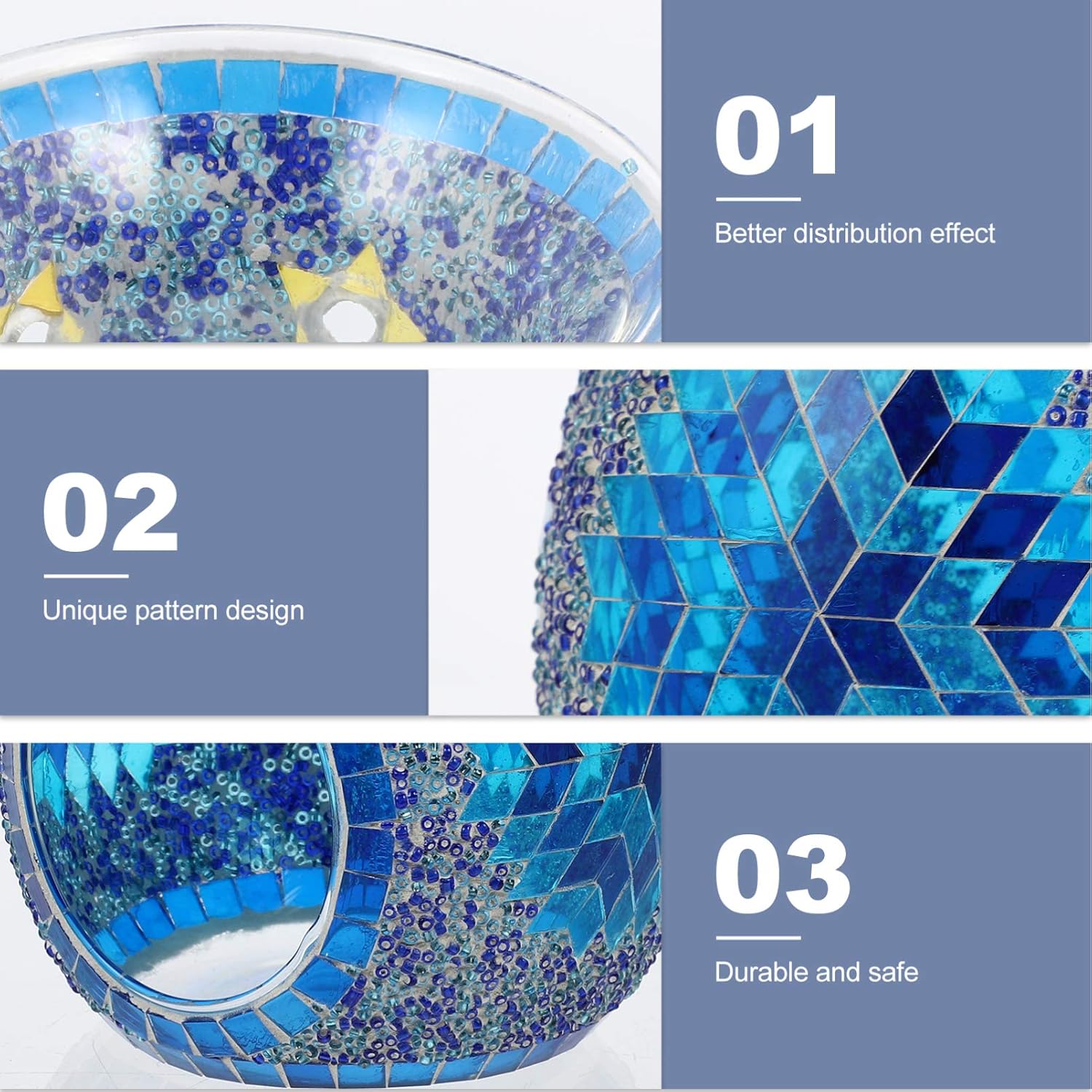 Uonlytech Mosaic Glass Oil Burner Bohemian Style