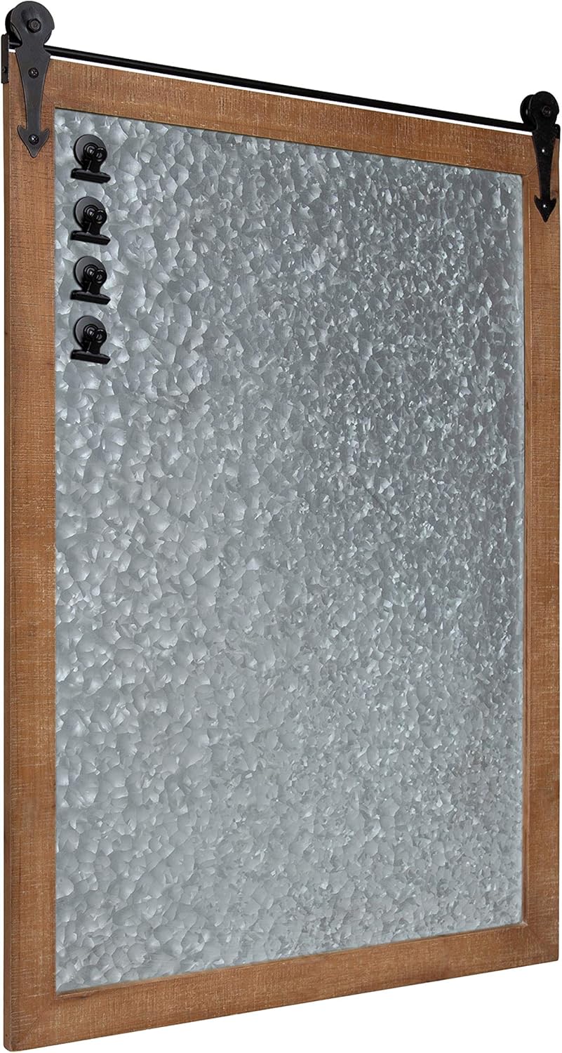 Kate and Laurel Modern Farmhouse Memo Board with Magnetic Surface