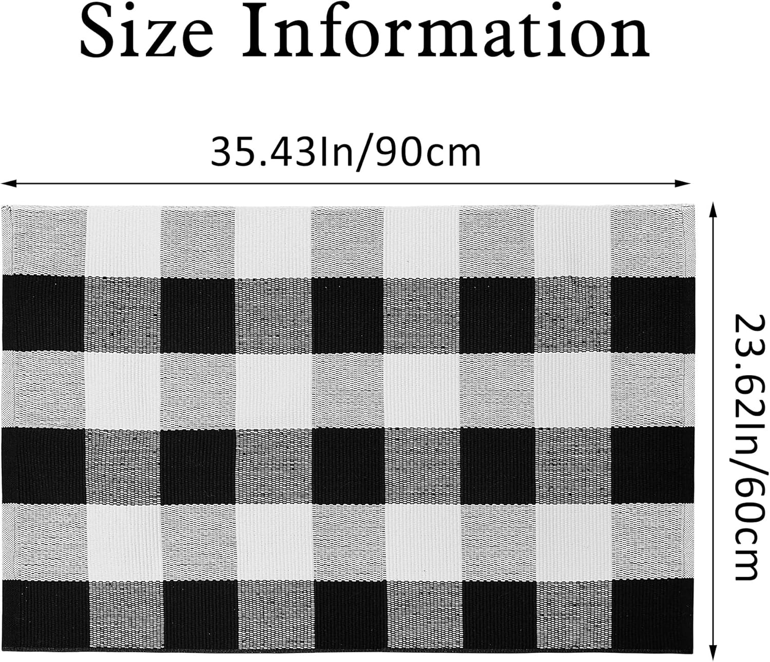 Buffalo Plaid 2x3 Outdoor Rug Black White Checkered