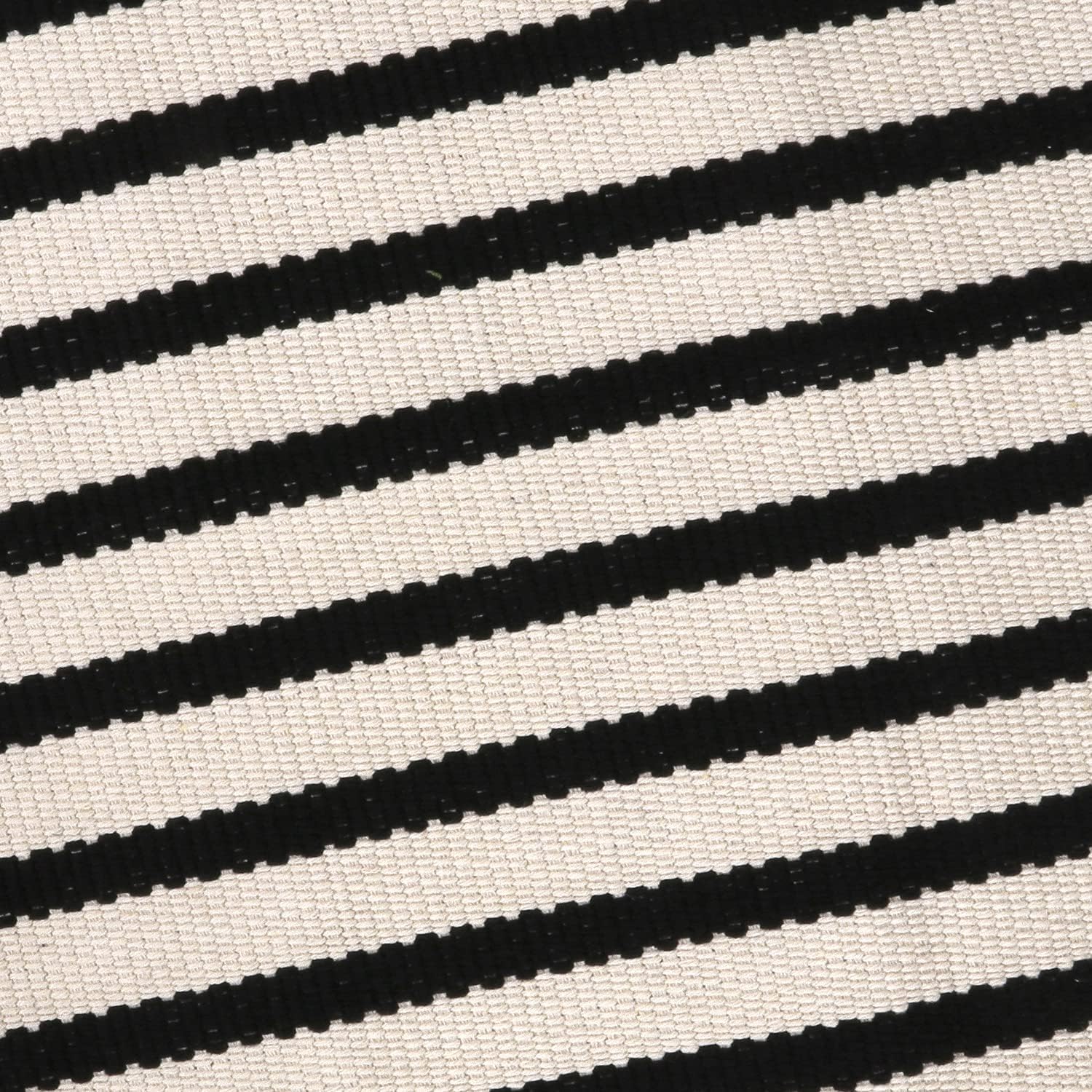 LEEVAN Black and White Striped Doormat Rug 24x35 Inch